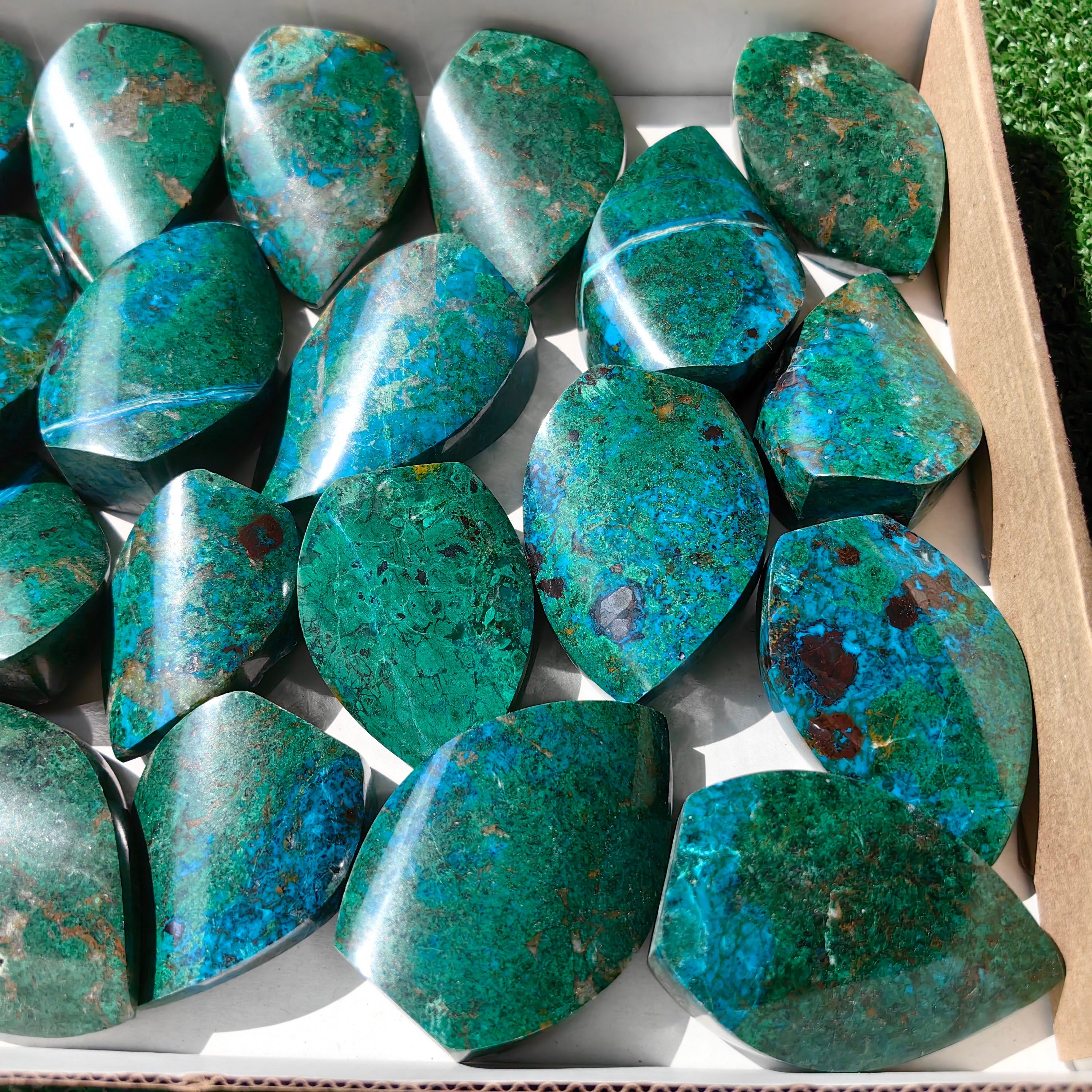 24  pc chrysocolla flames
