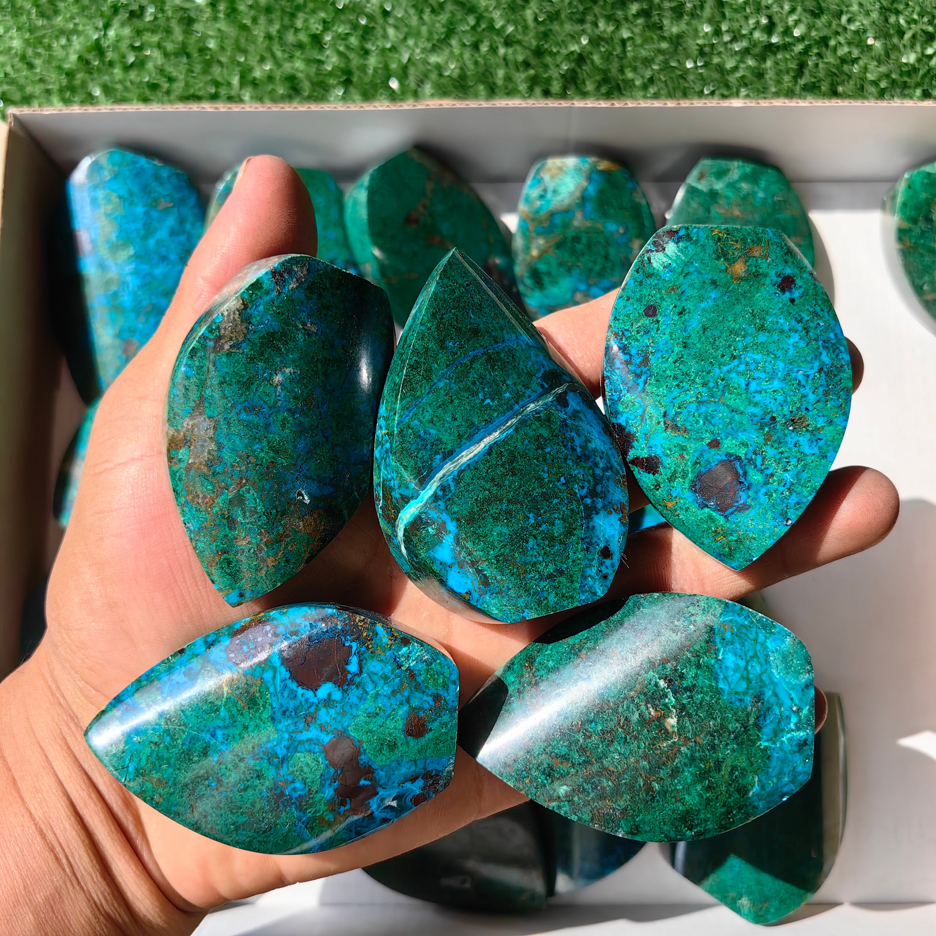24  pc chrysocolla flames