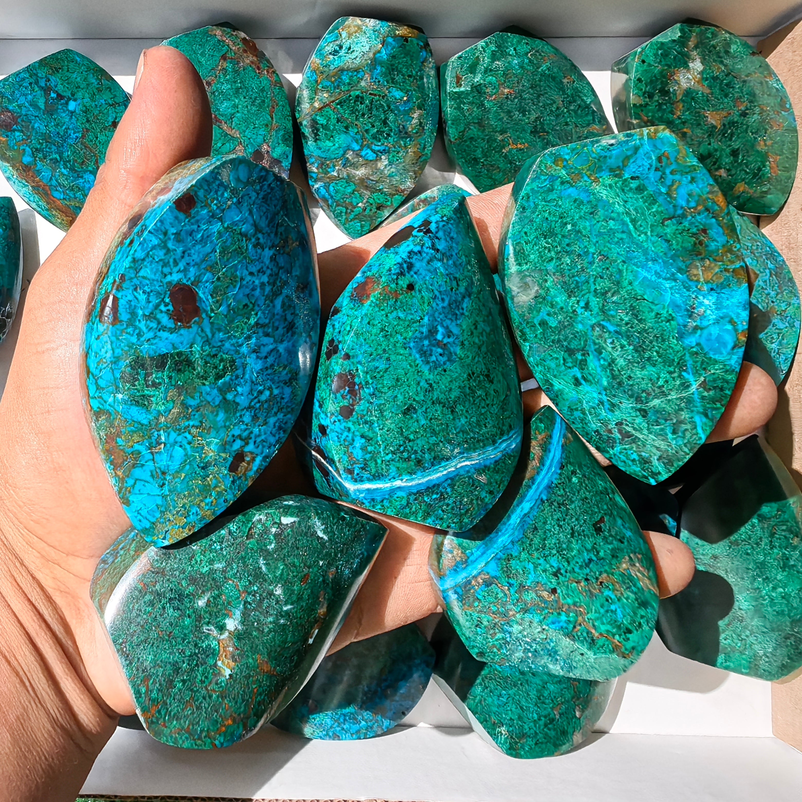 24  pc chrysocolla flames