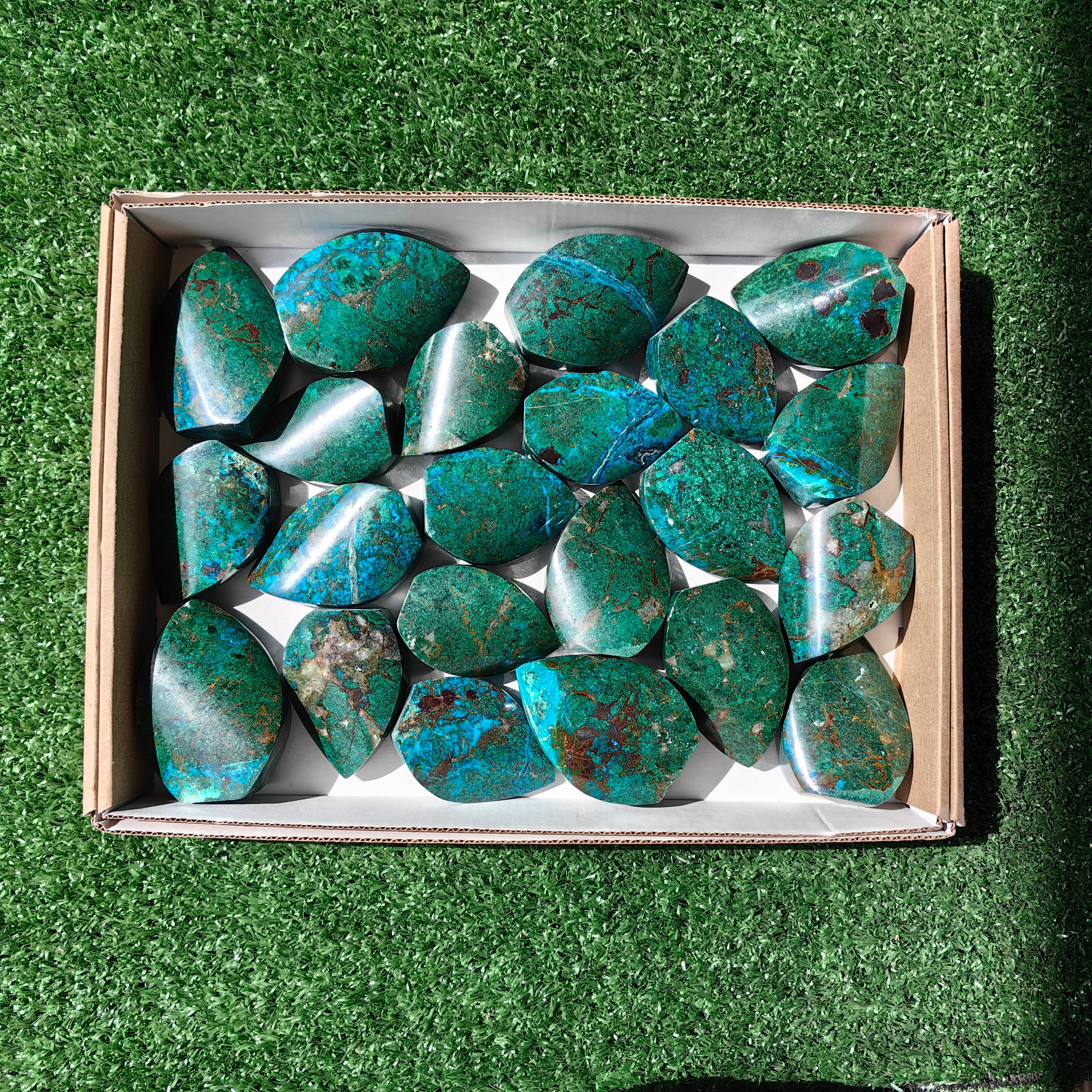 22  pc chrysocolla flames