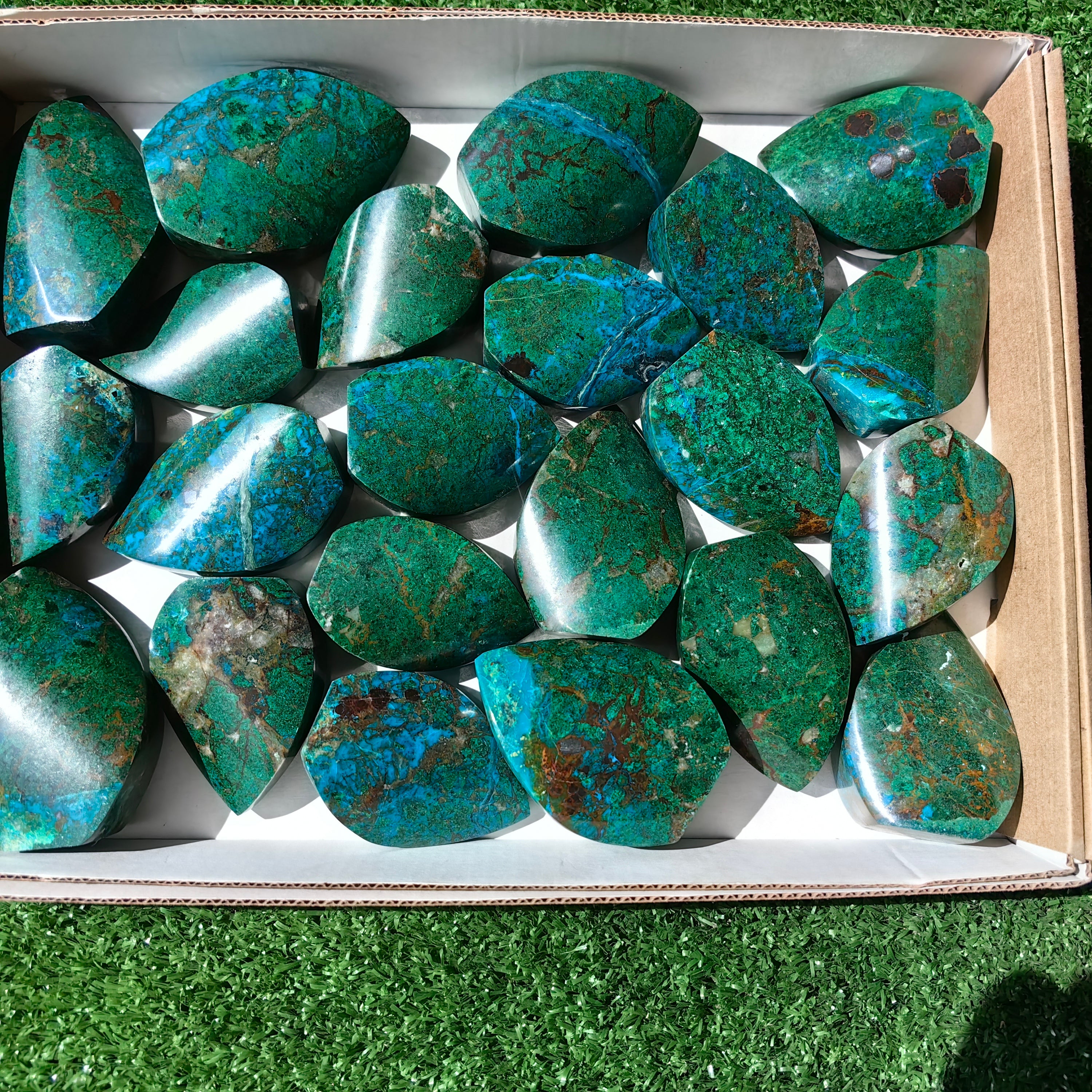 22  pc chrysocolla flames