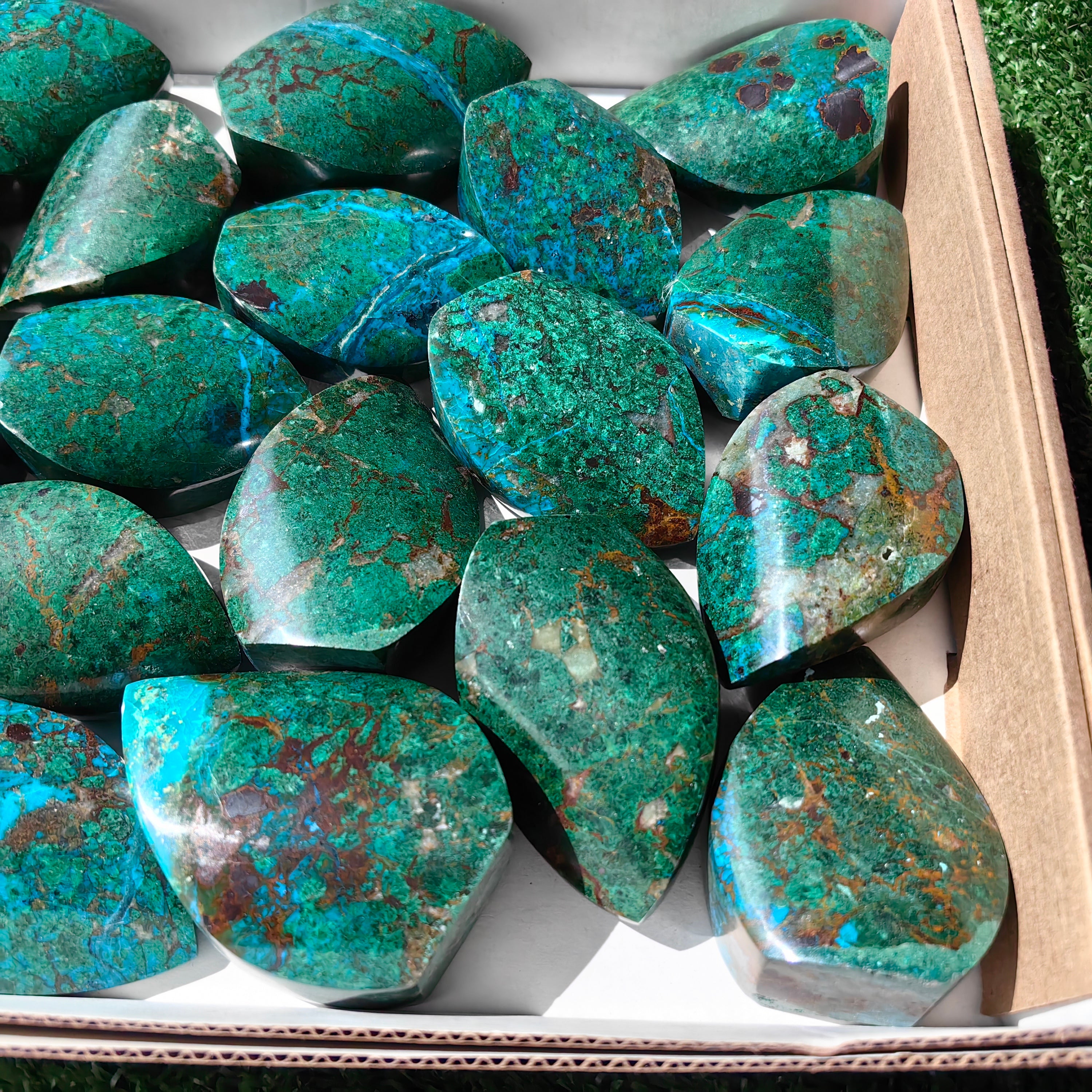 22  pc chrysocolla flames