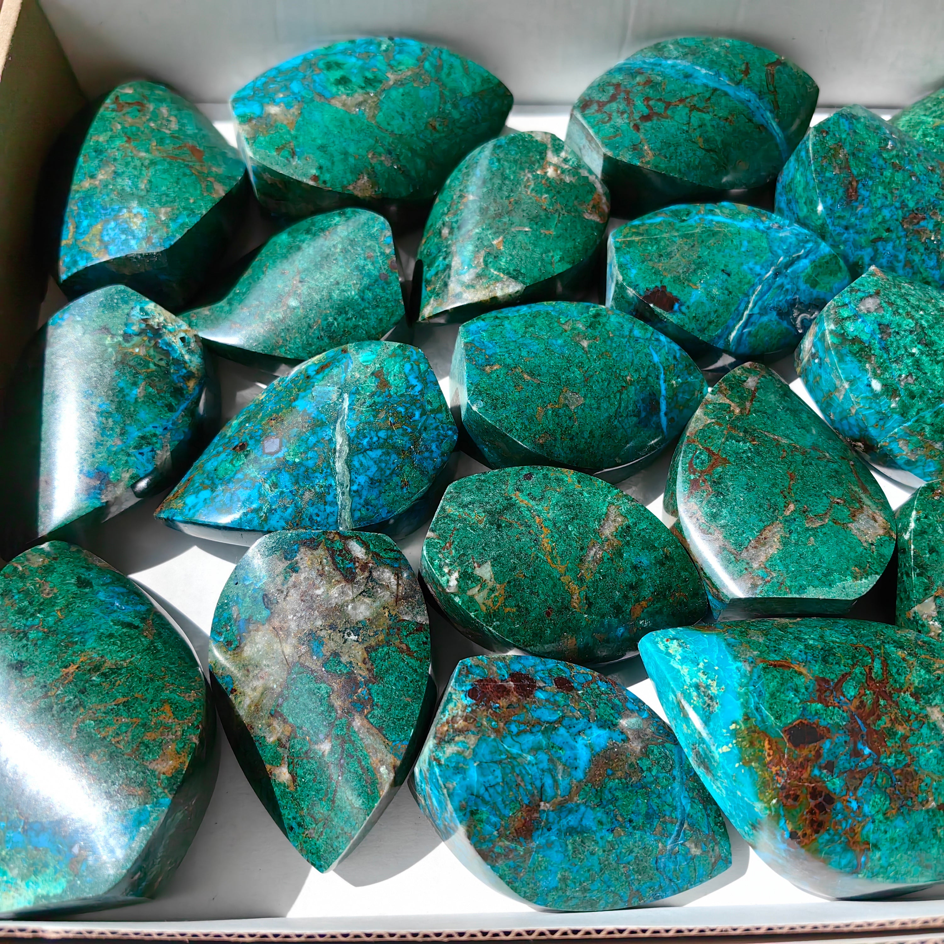 22  pc chrysocolla flames