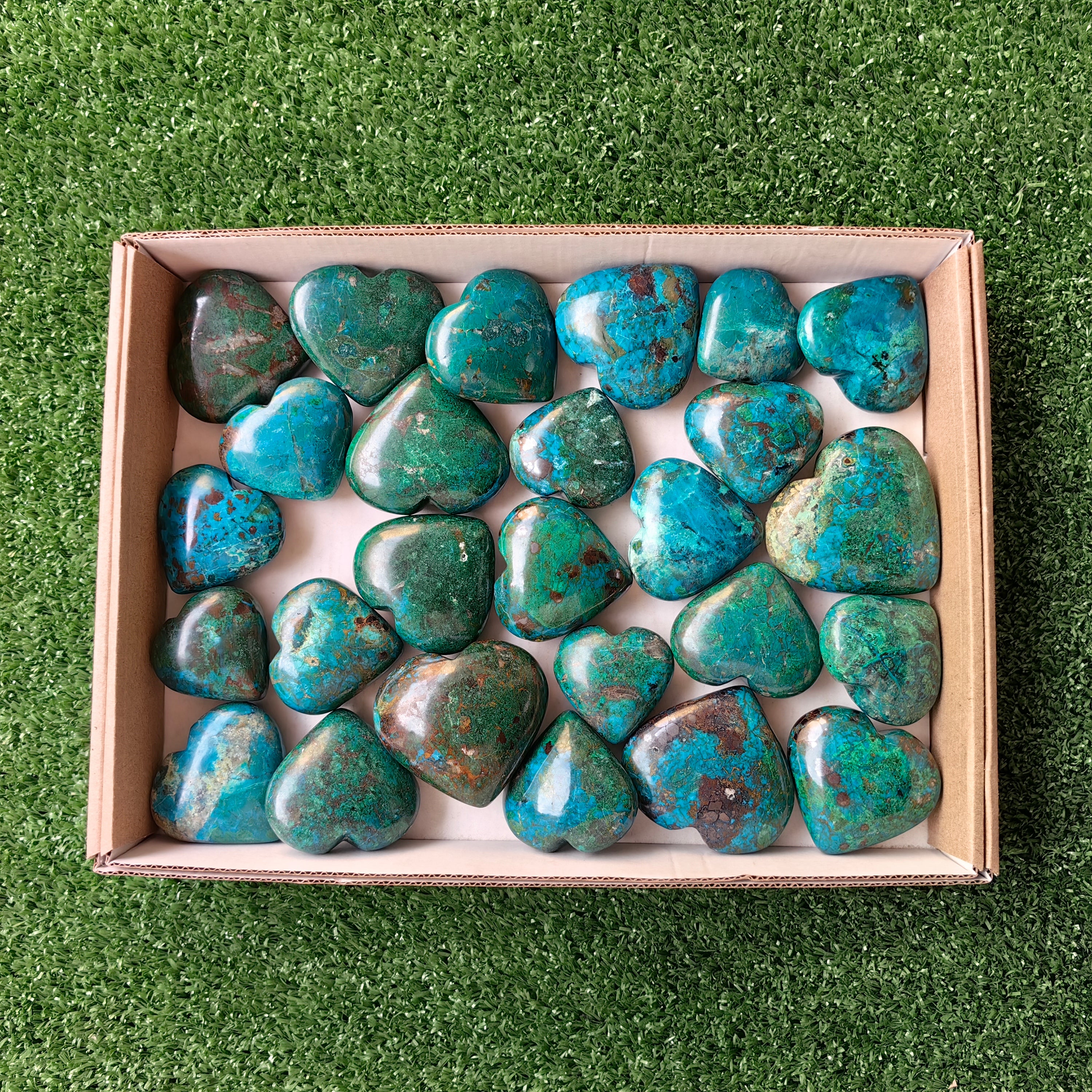 26 pc chrysocolla hearts