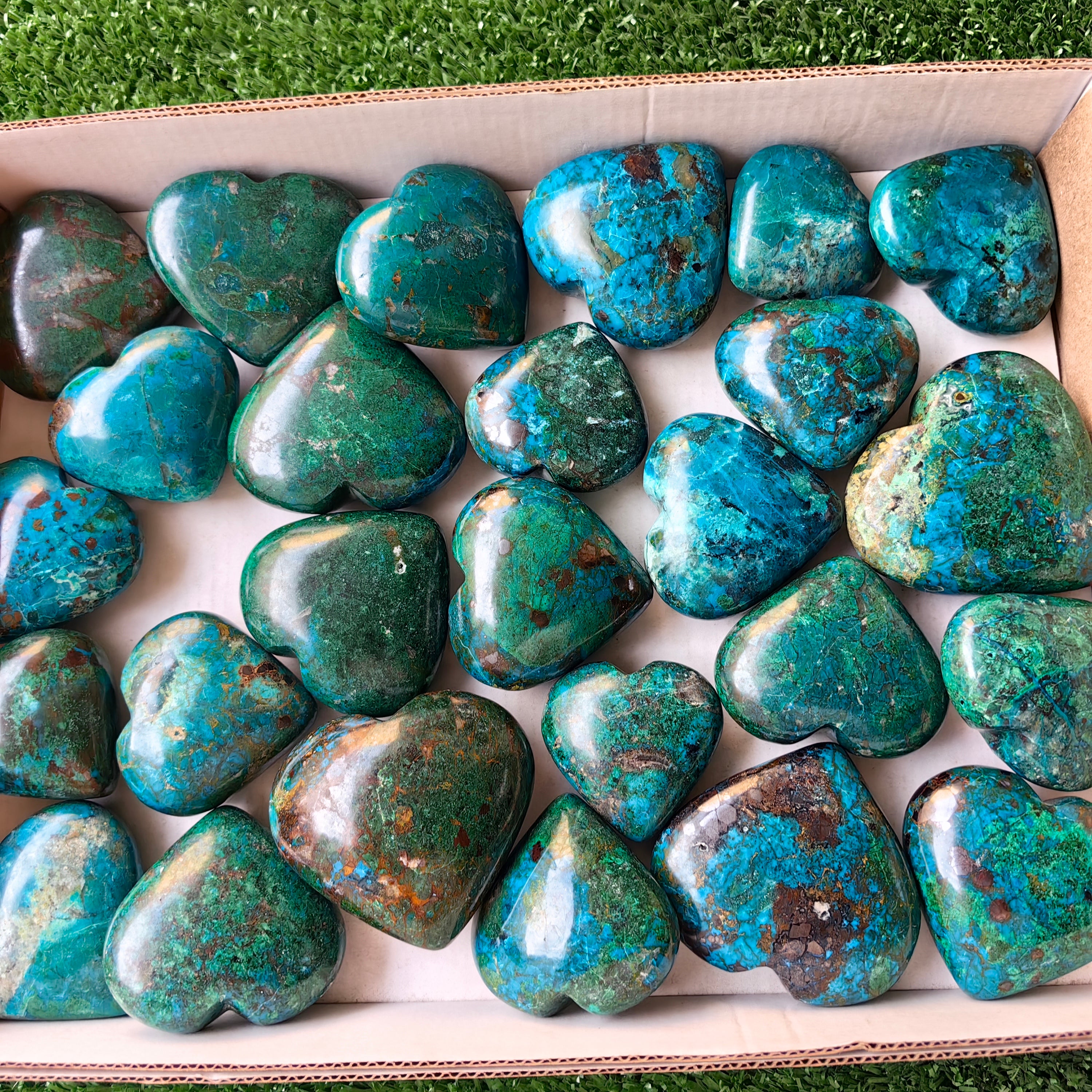 26 pc chrysocolla hearts