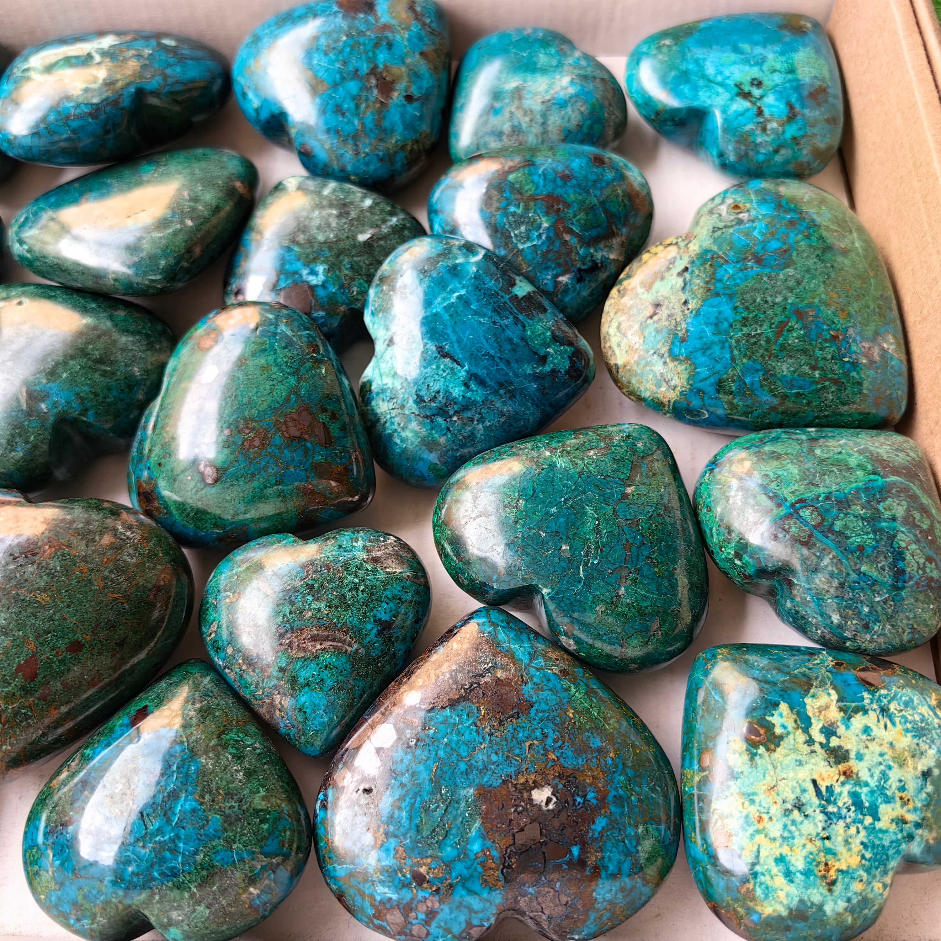 26 pc chrysocolla hearts