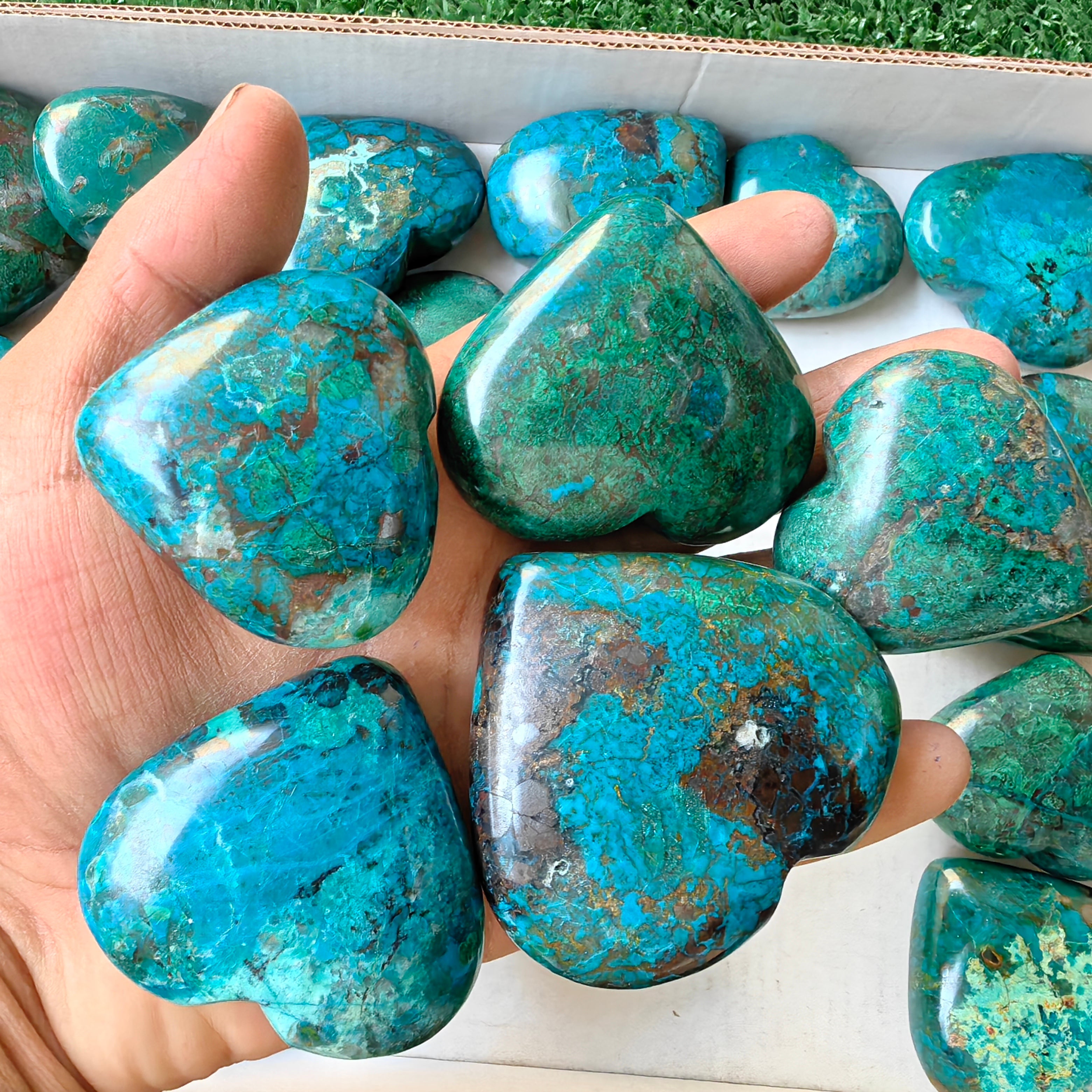 26 pc chrysocolla hearts