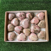 16 pc rhodonite hearts