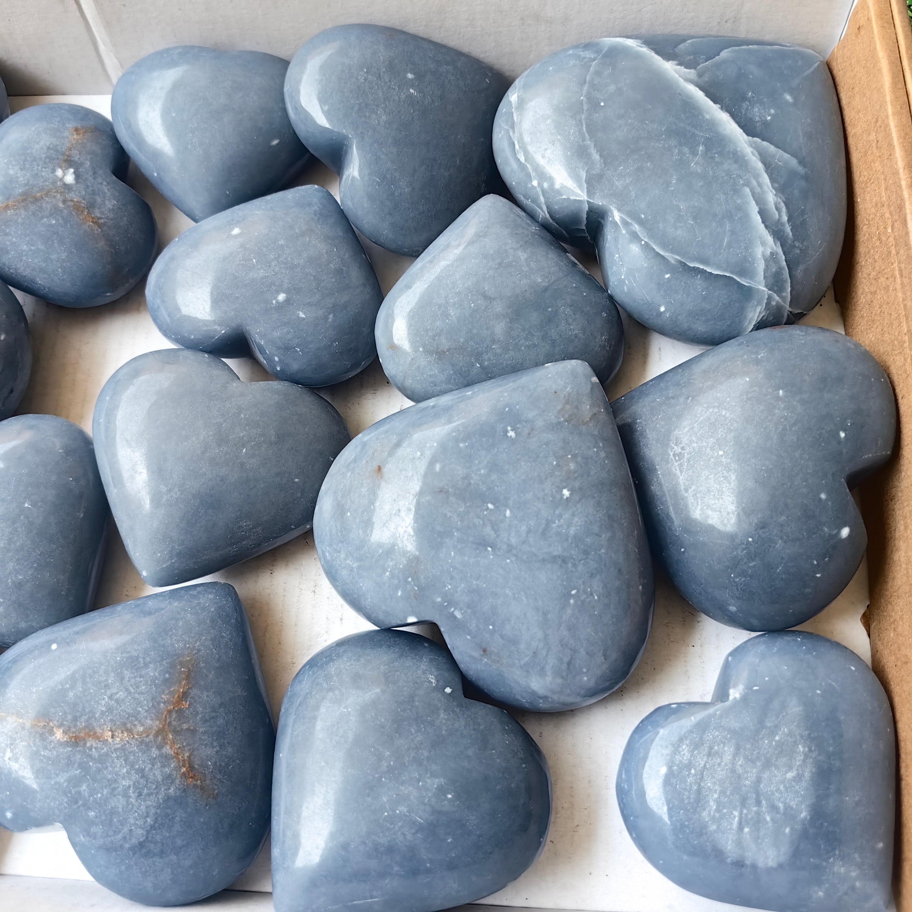 17 pc angelite hearts