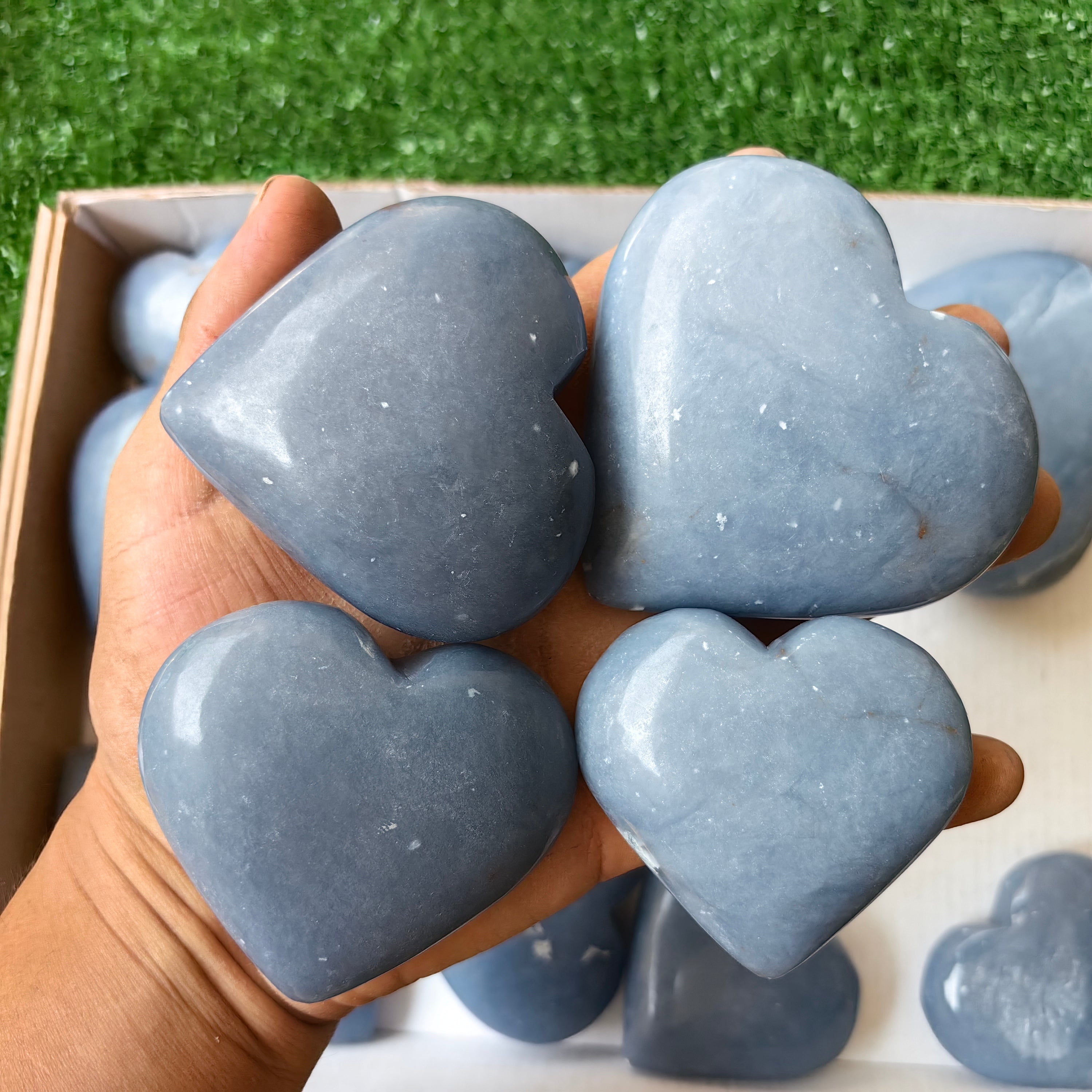 17 pc angelite hearts