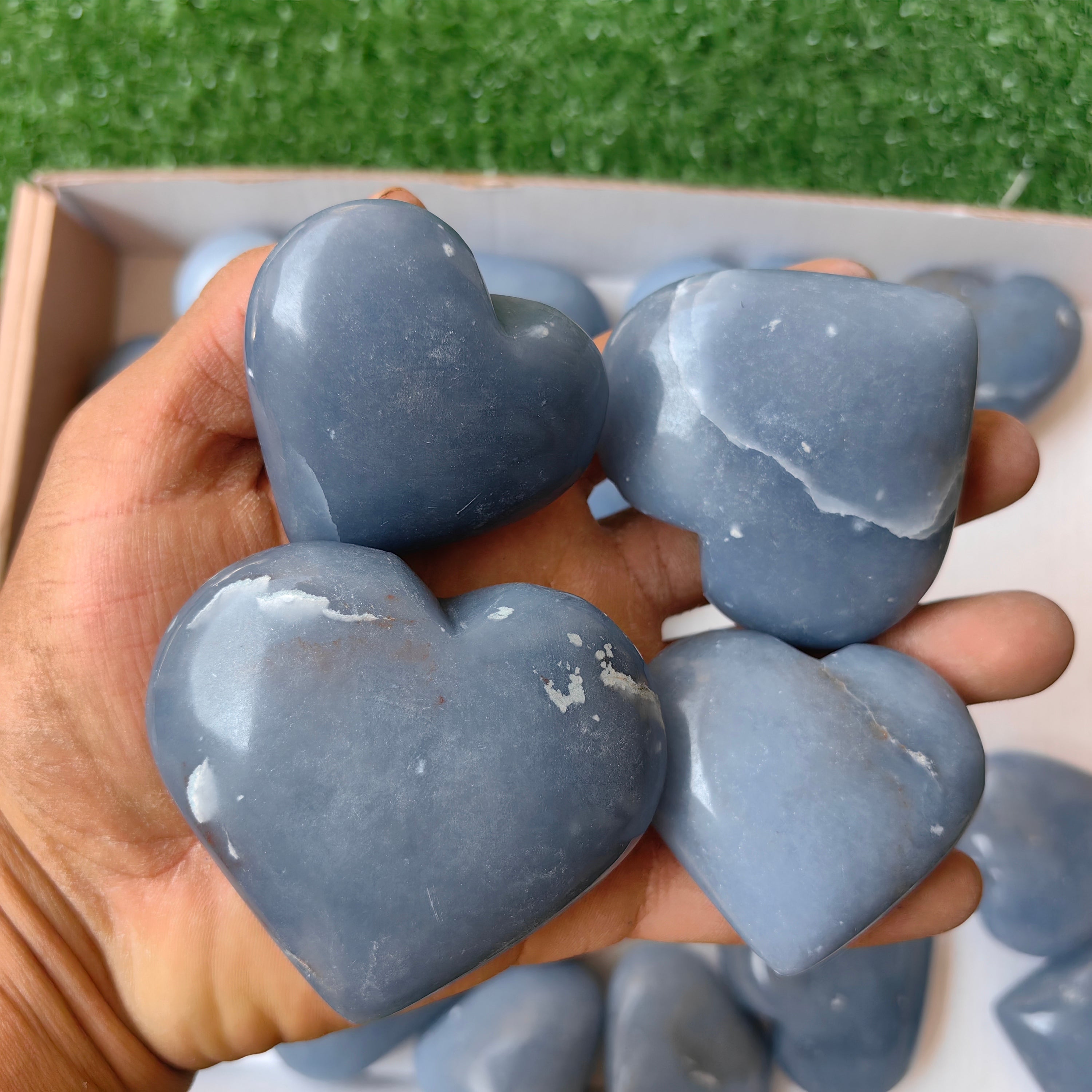 25 pc angelite hearts