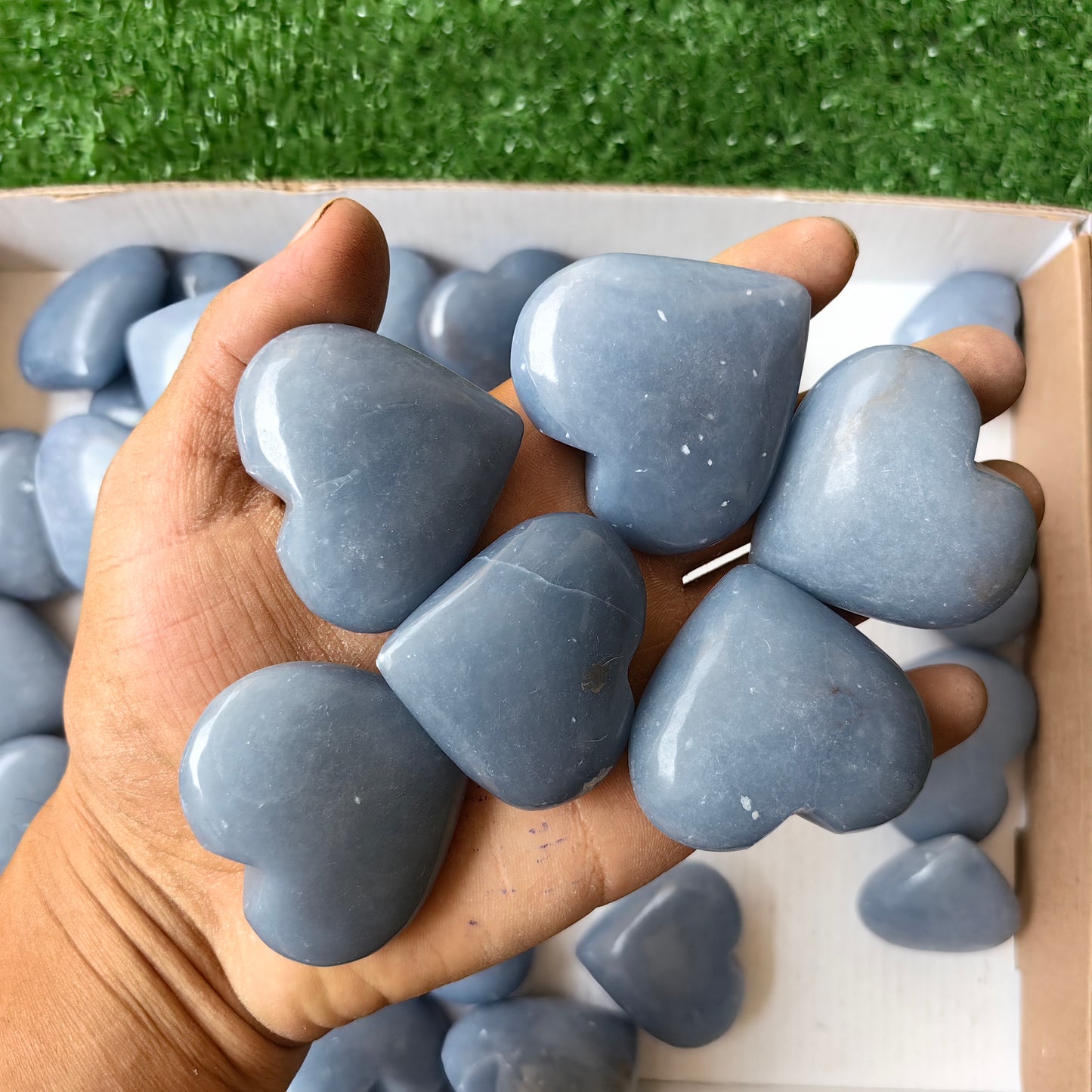 35 pc angelite hearts