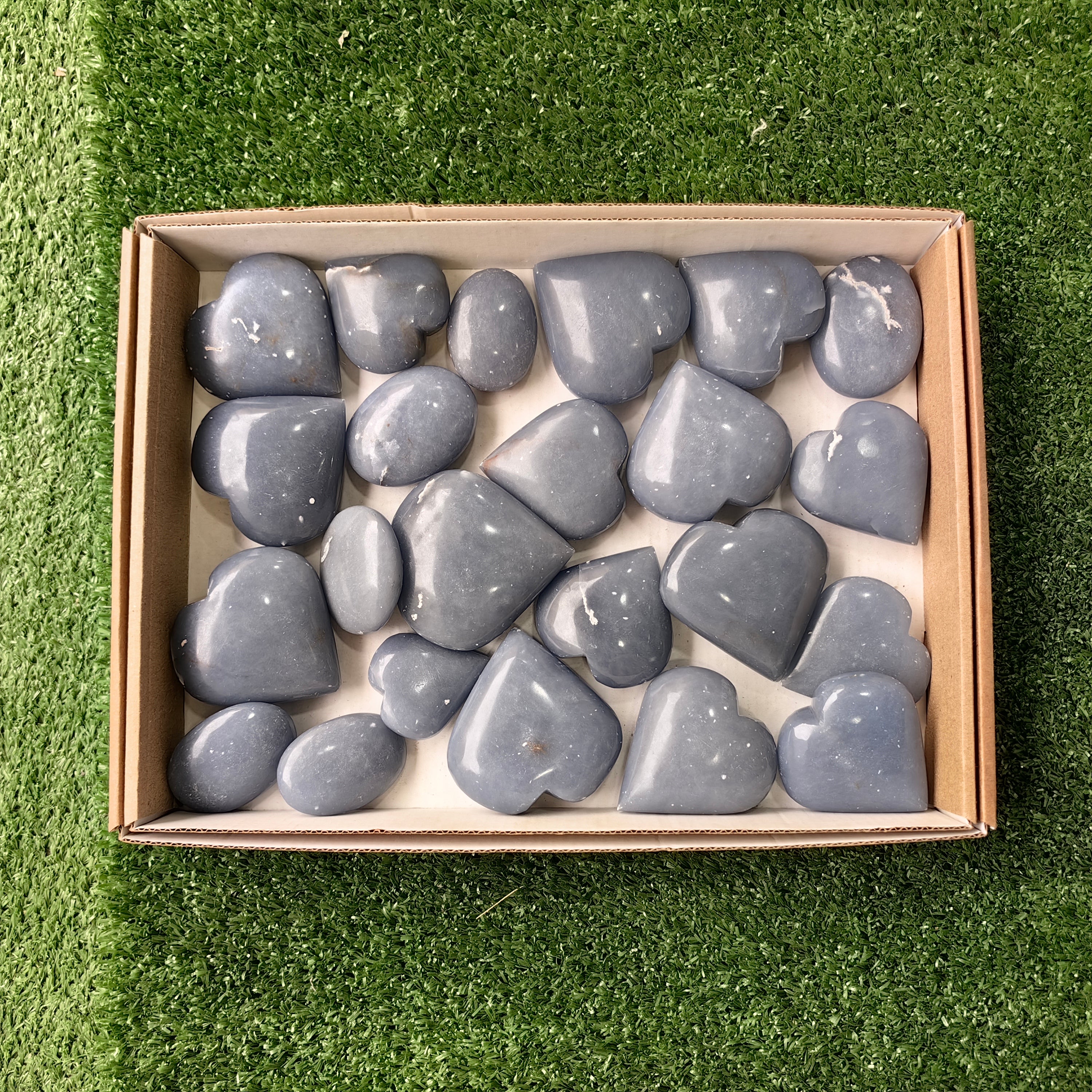 23 pc angelite hearts & palms