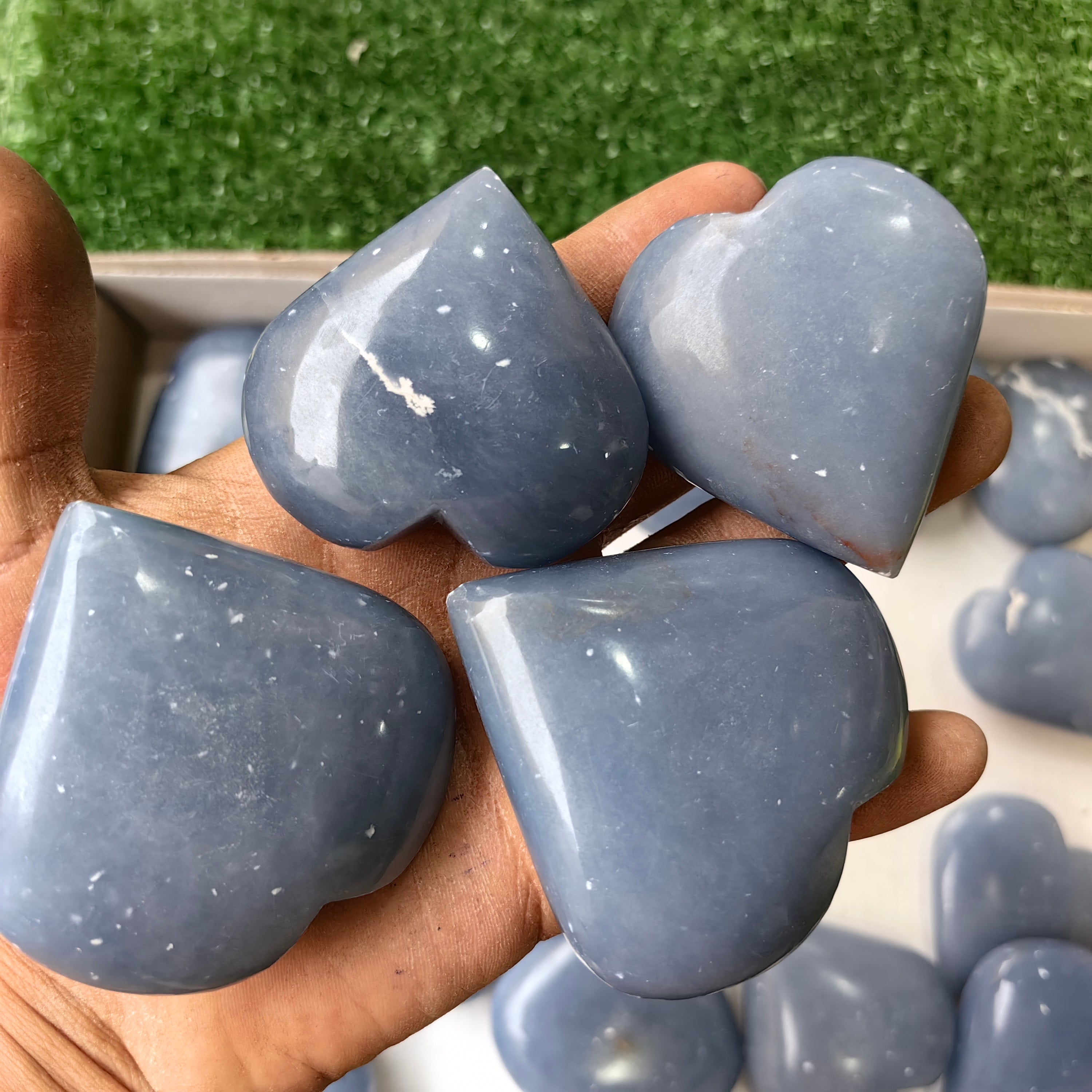 23 pc angelite hearts & palms