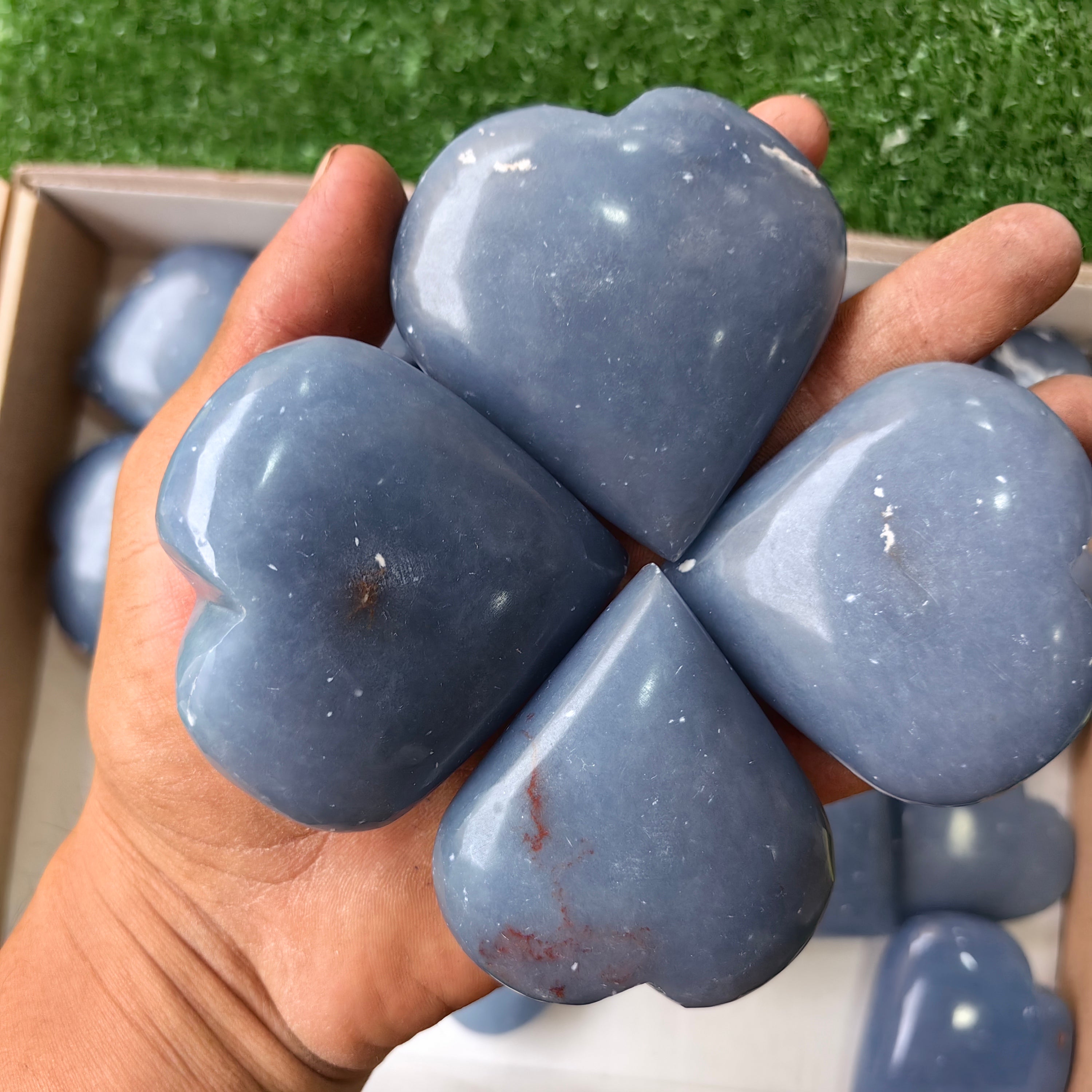 23 pc angelite hearts & palms