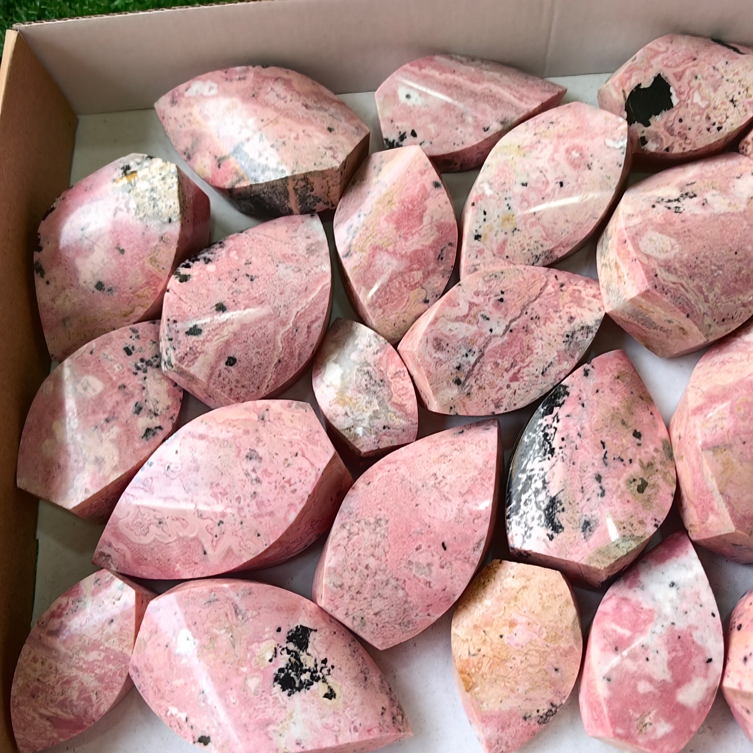 24 pc rhodonite flames