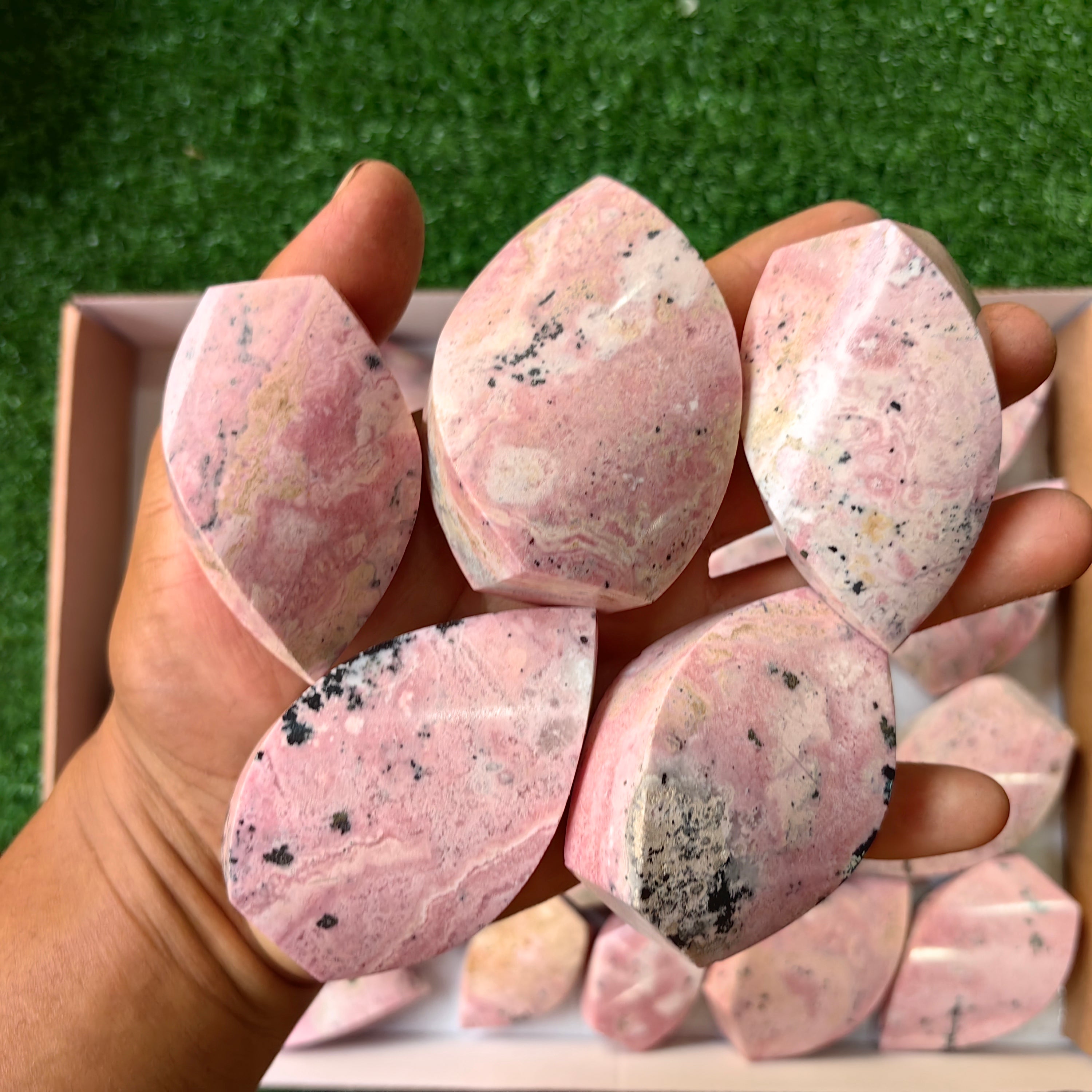 24 pc rhodonite flames
