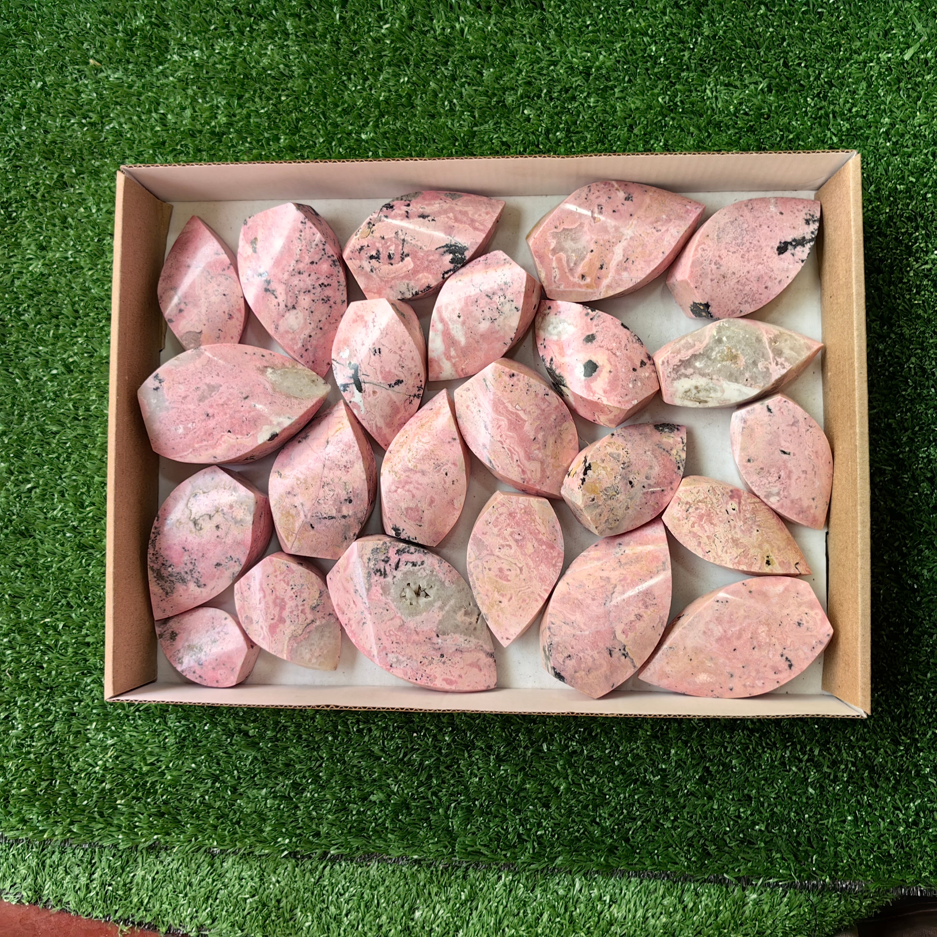 23 pc rhodonite flames