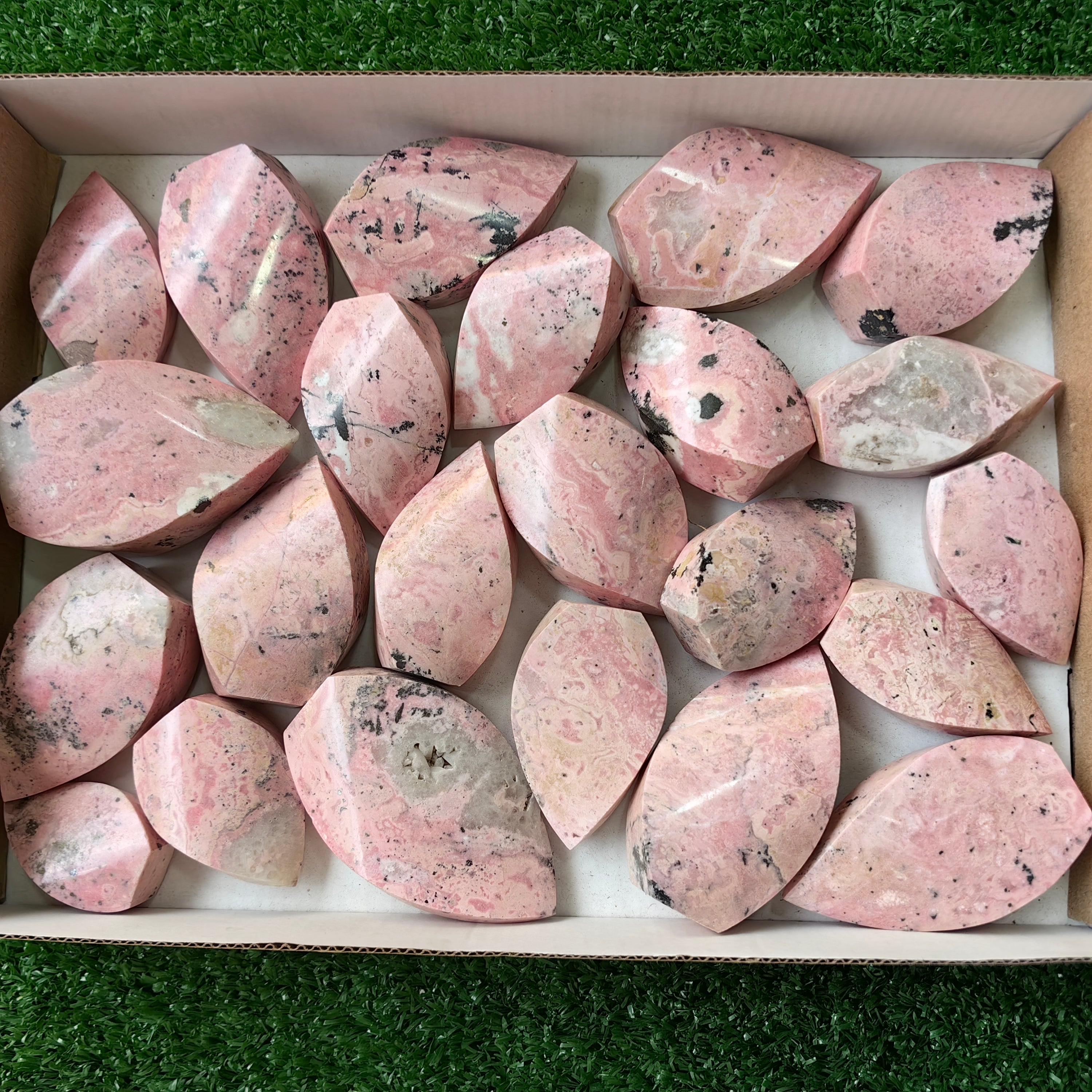 23 pc rhodonite flames