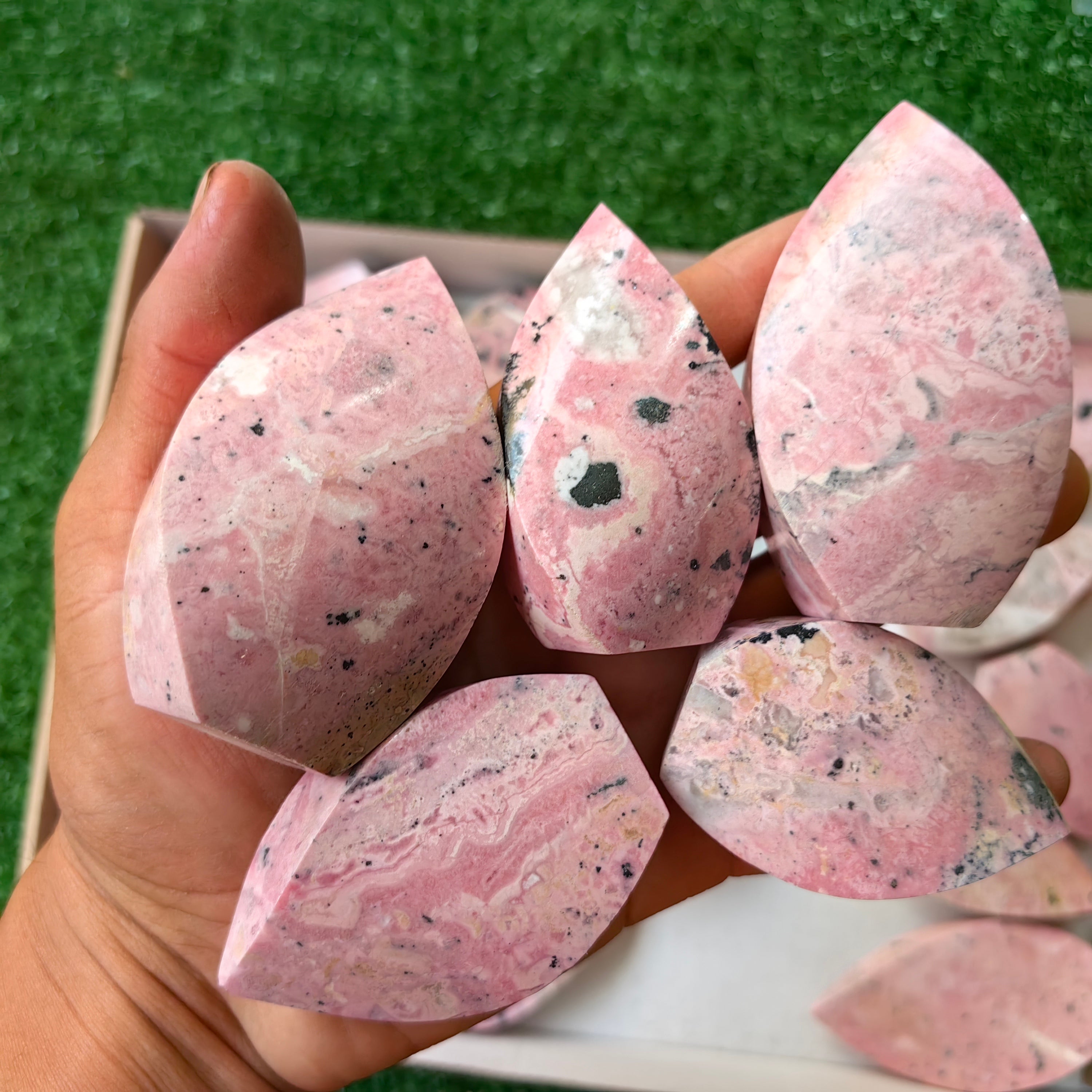 23 pc rhodonite flames