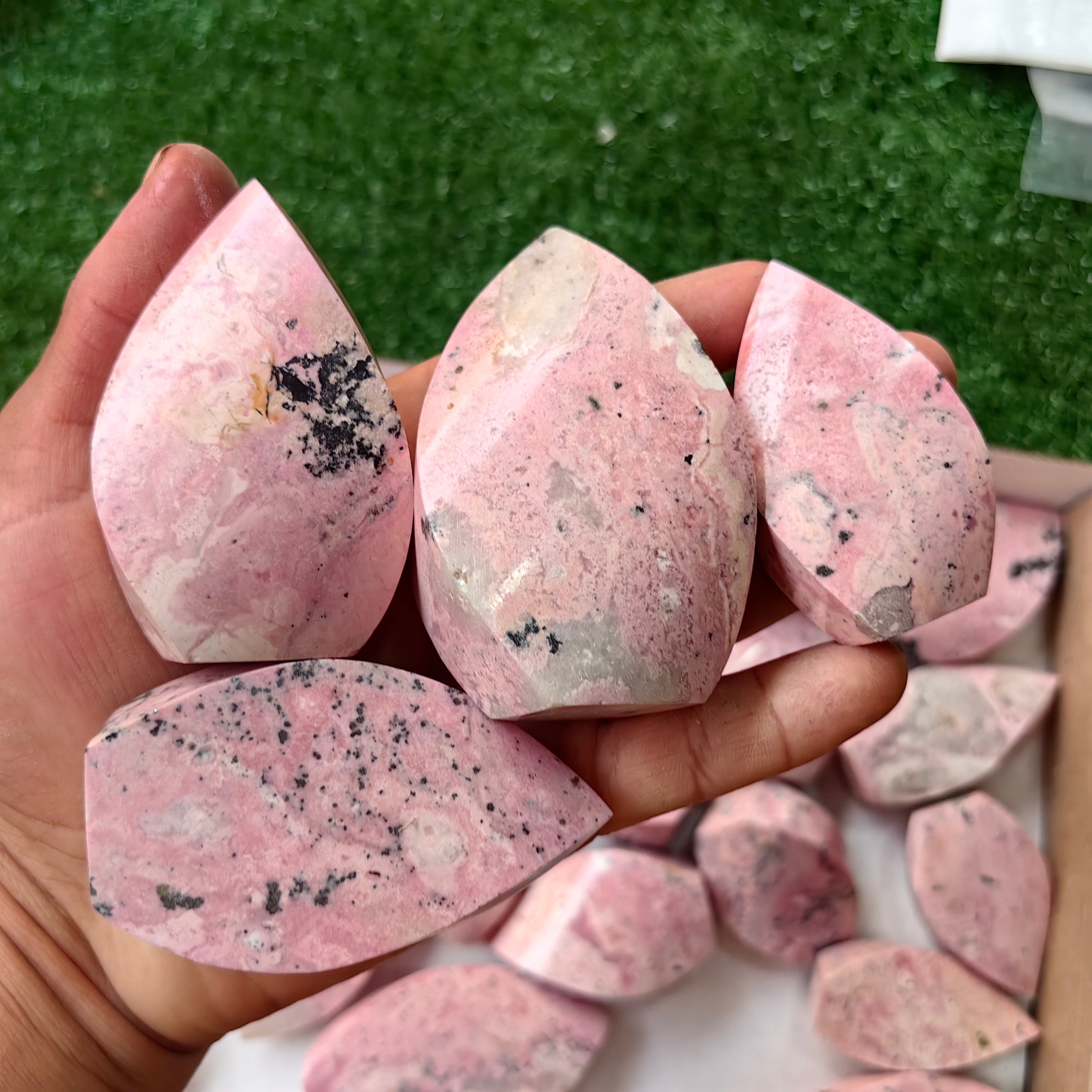 23 pc rhodonite flames