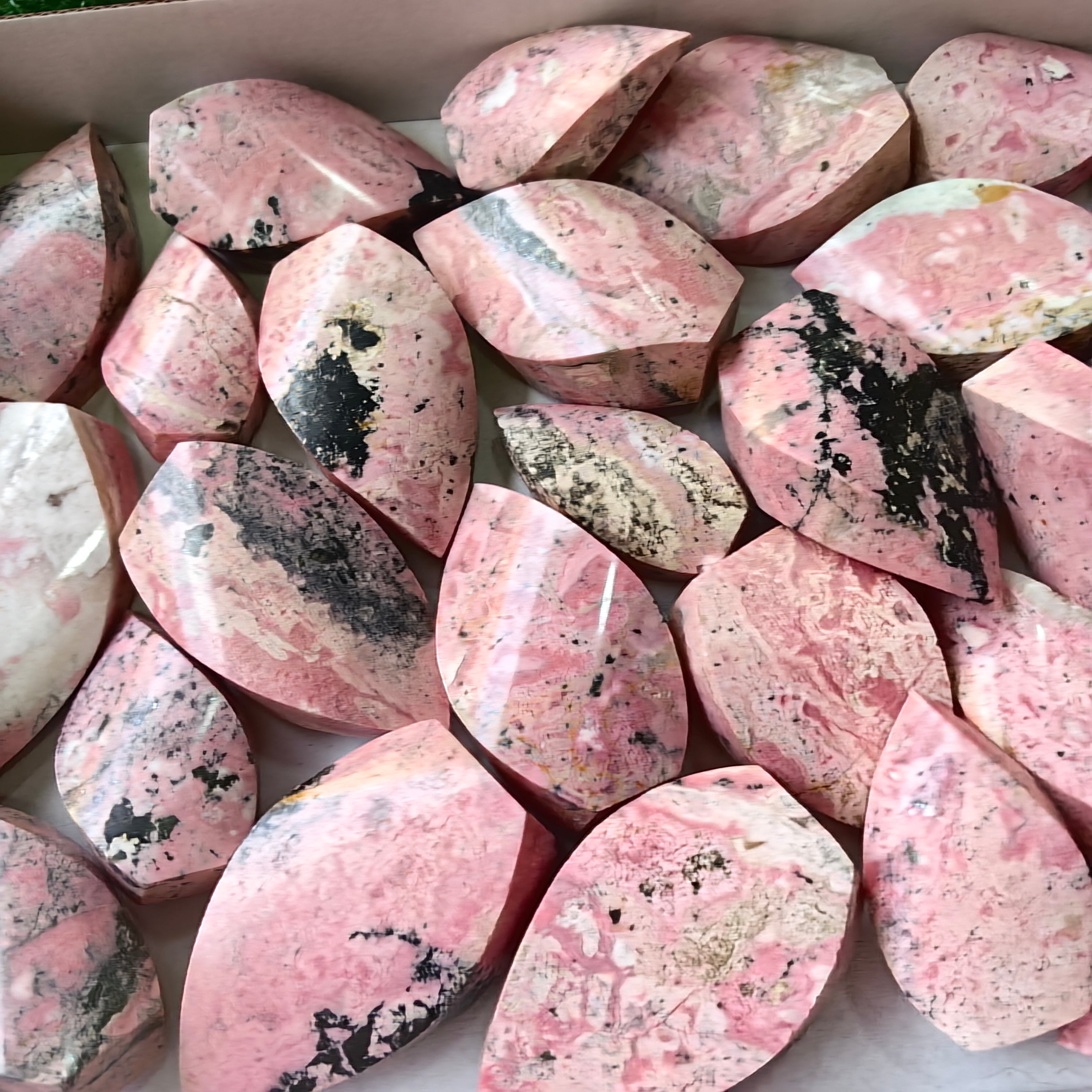 26 pc rhodonite flames