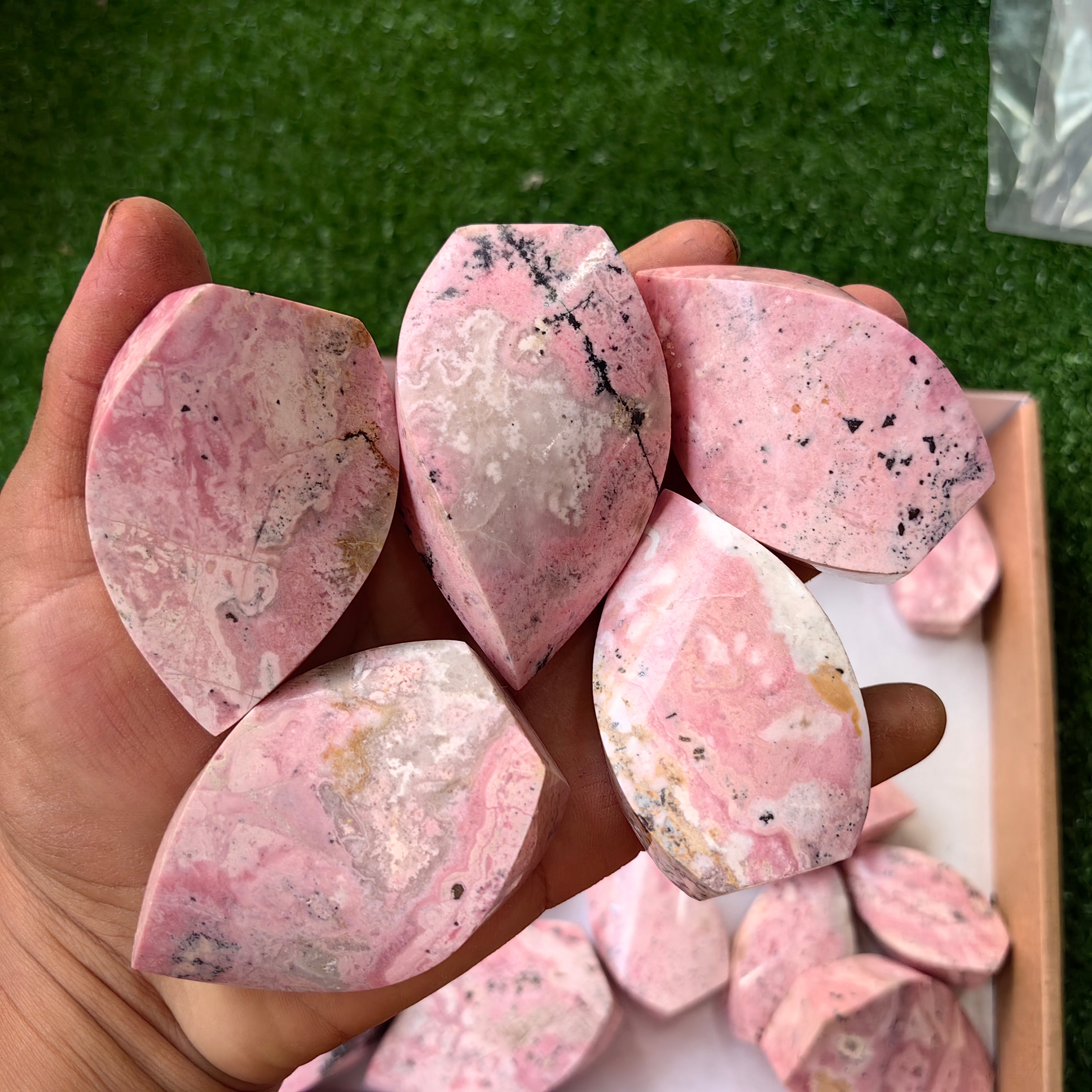 26 pc rhodonite flames