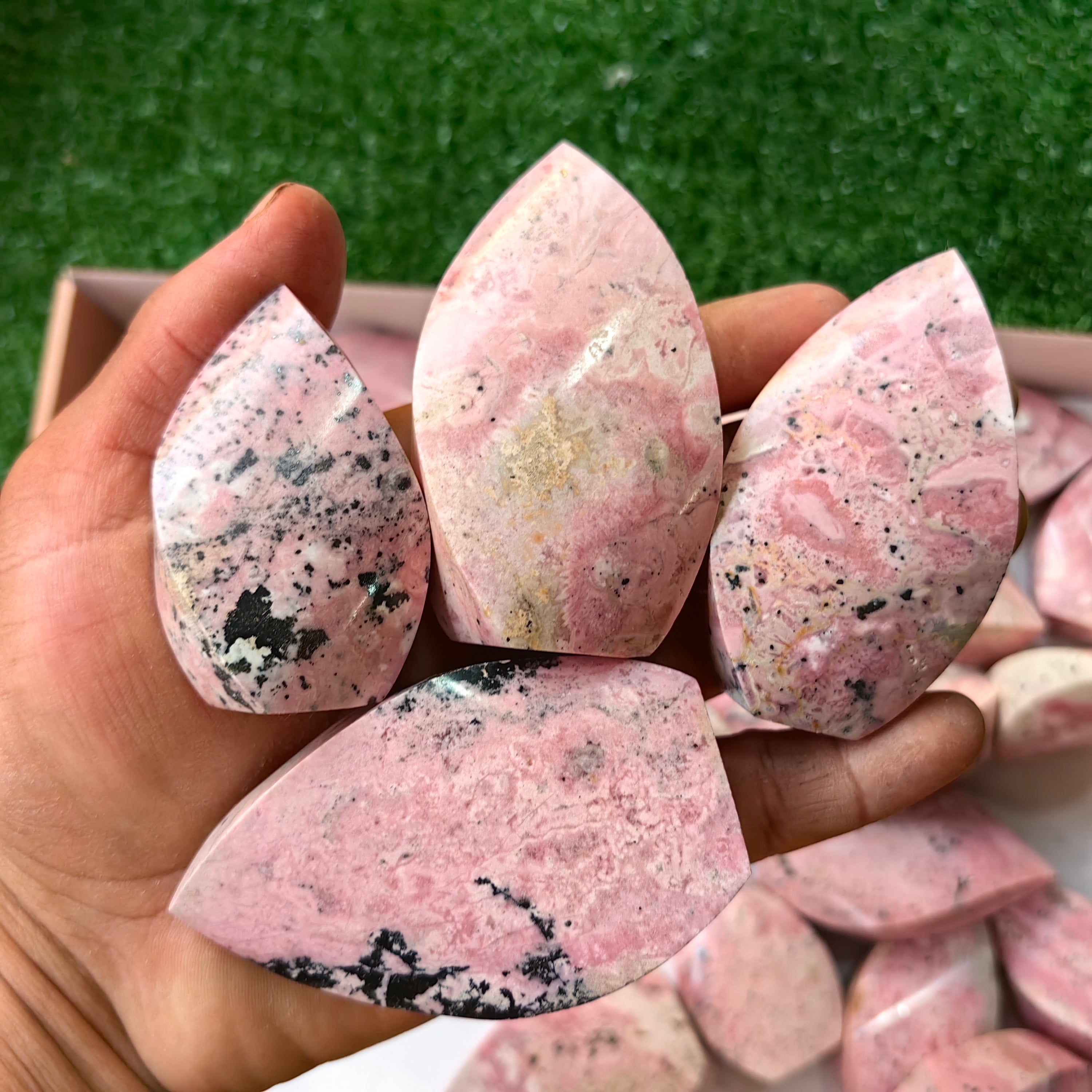 26 pc rhodonite flames
