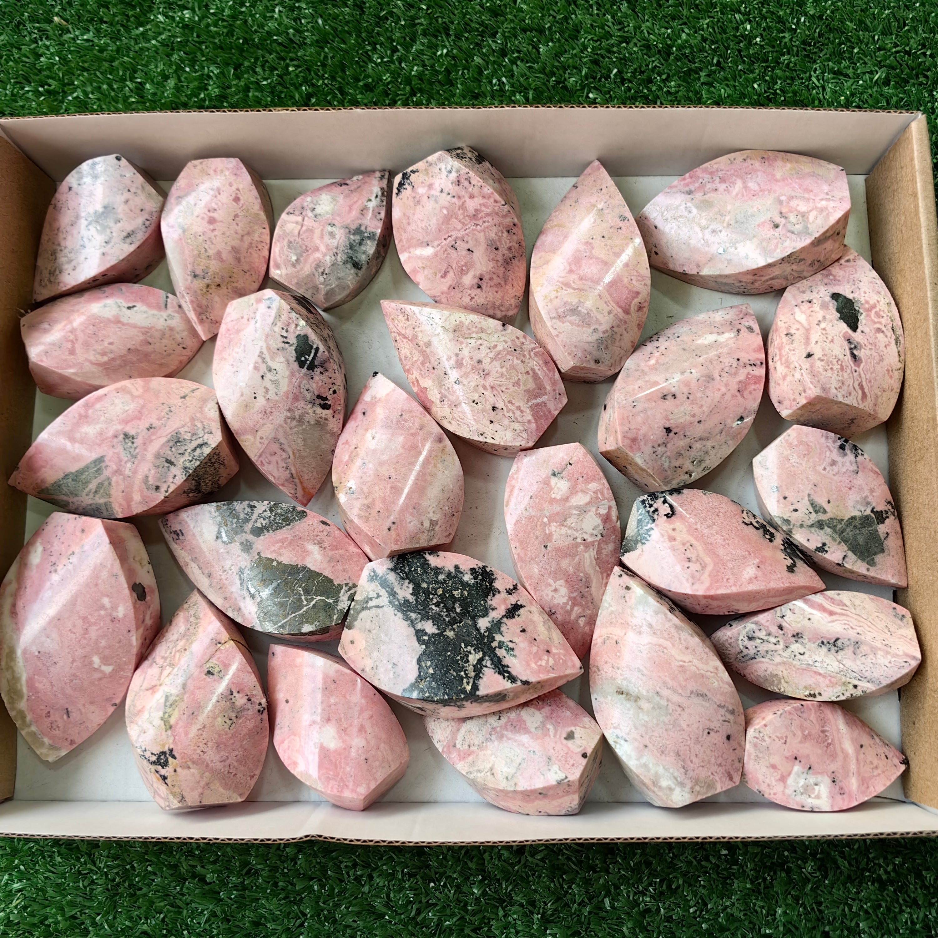 25 pc rhodonite flames