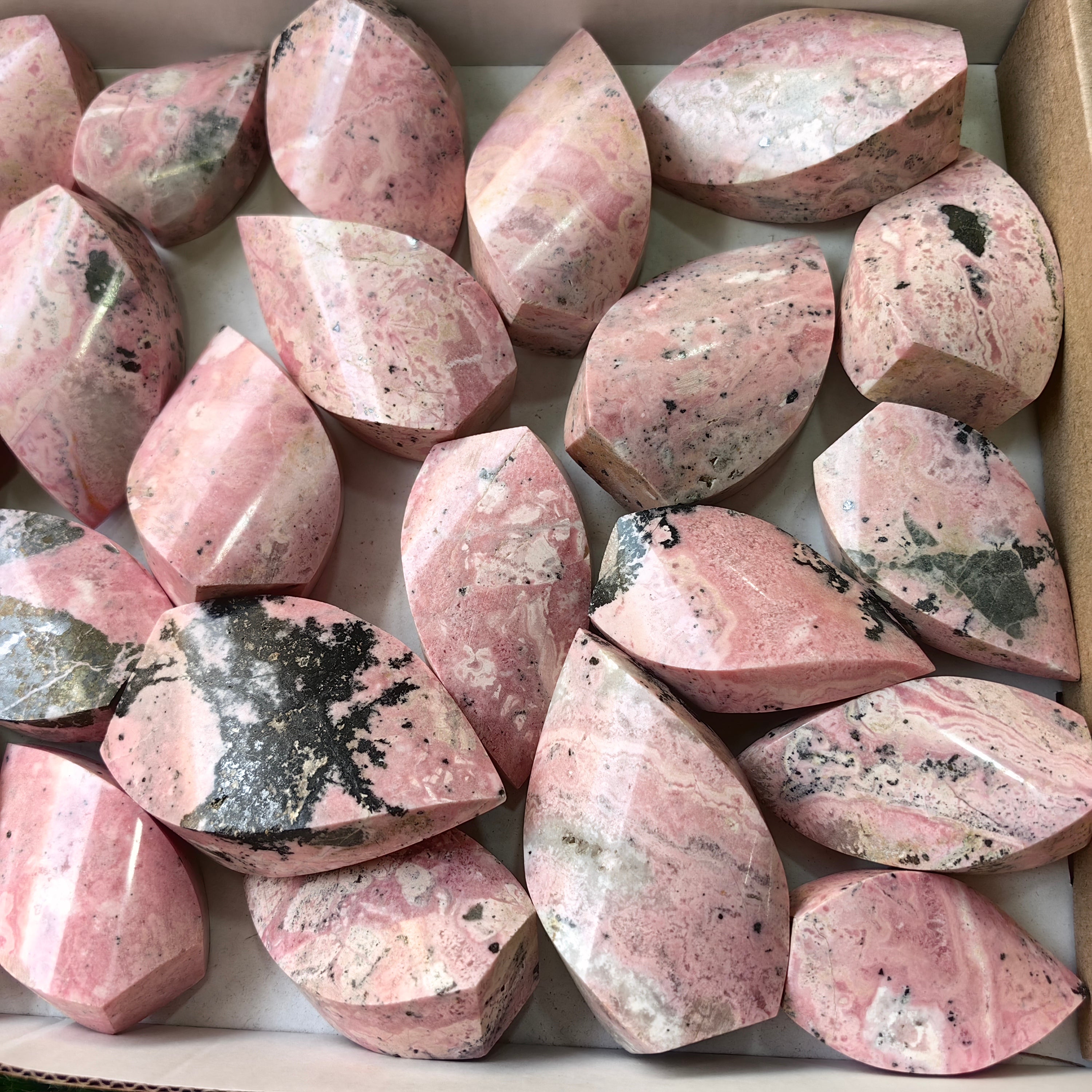 25 pc rhodonite flames