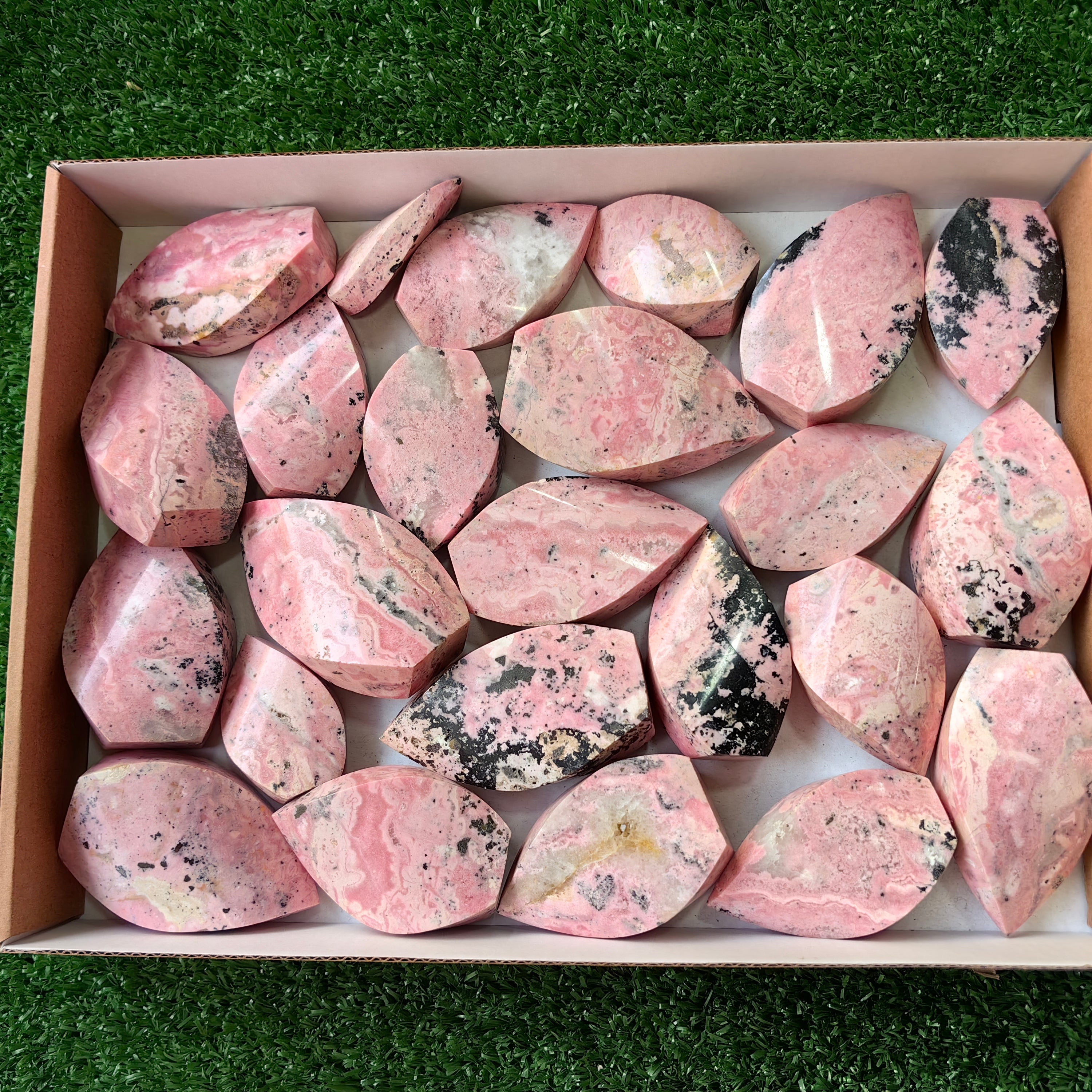 24 pc rhodonite flames