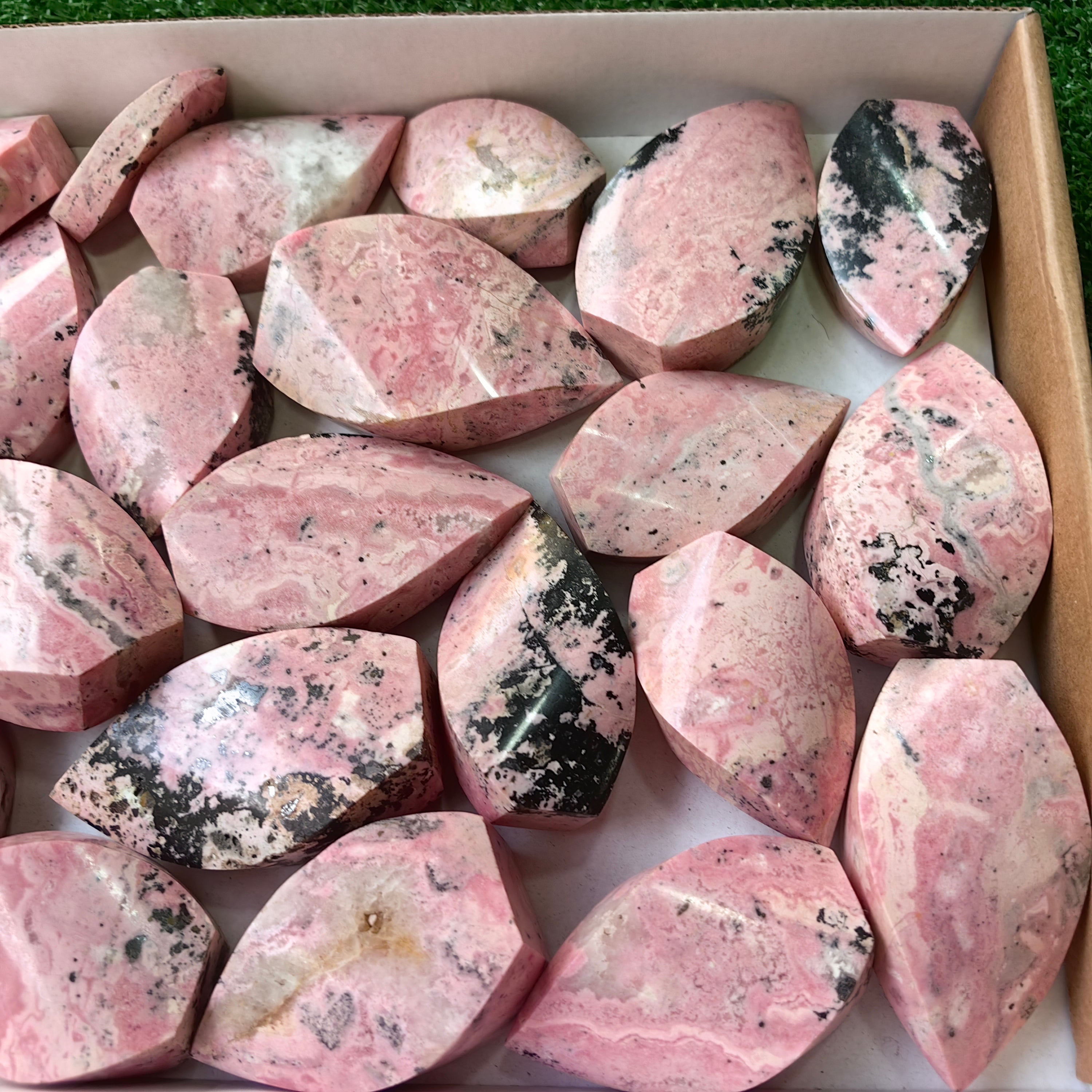 24 pc rhodonite flames