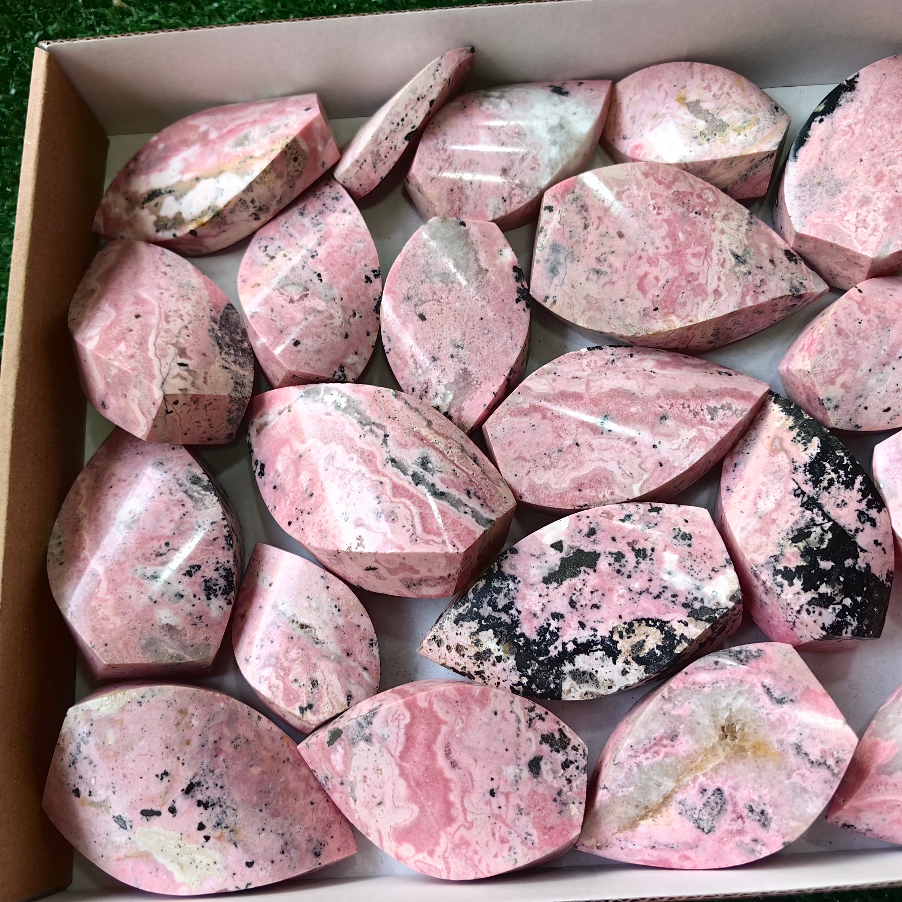 24 pc rhodonite flames