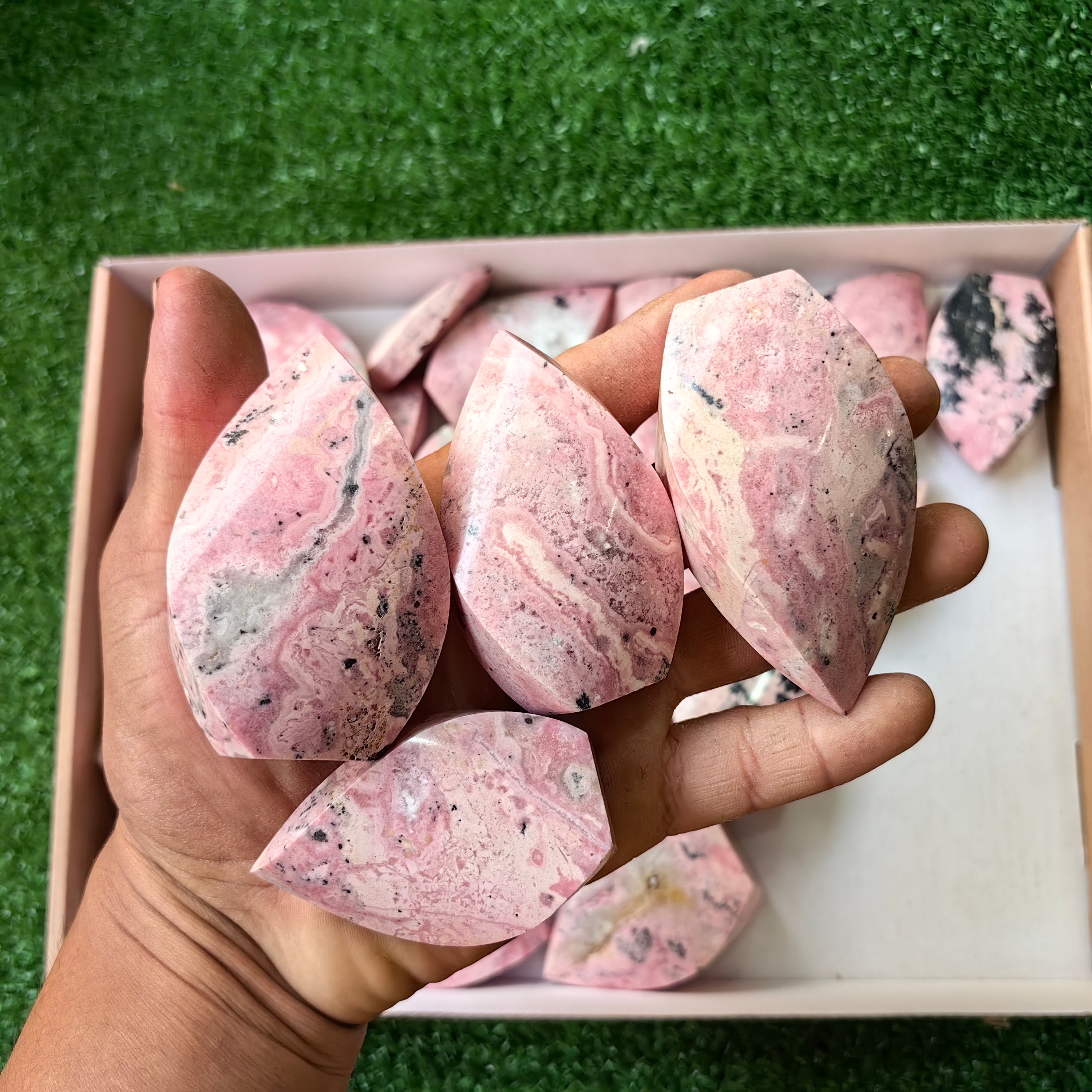 24 pc rhodonite flames