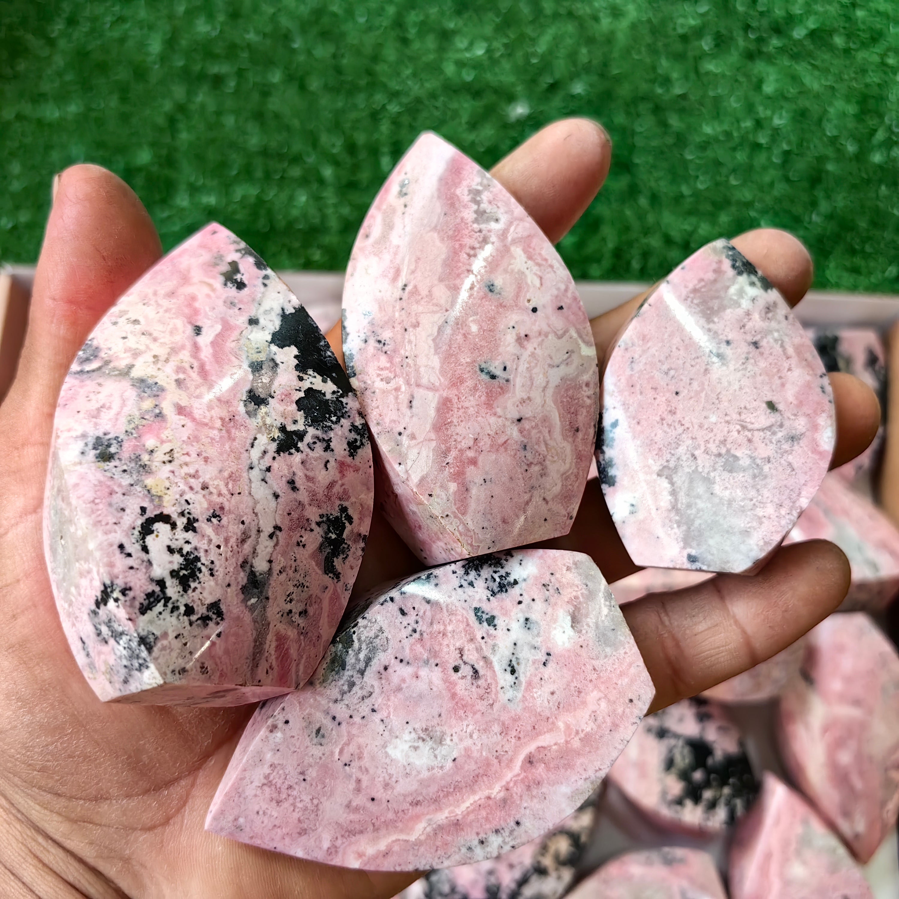 24 pc rhodonite flames
