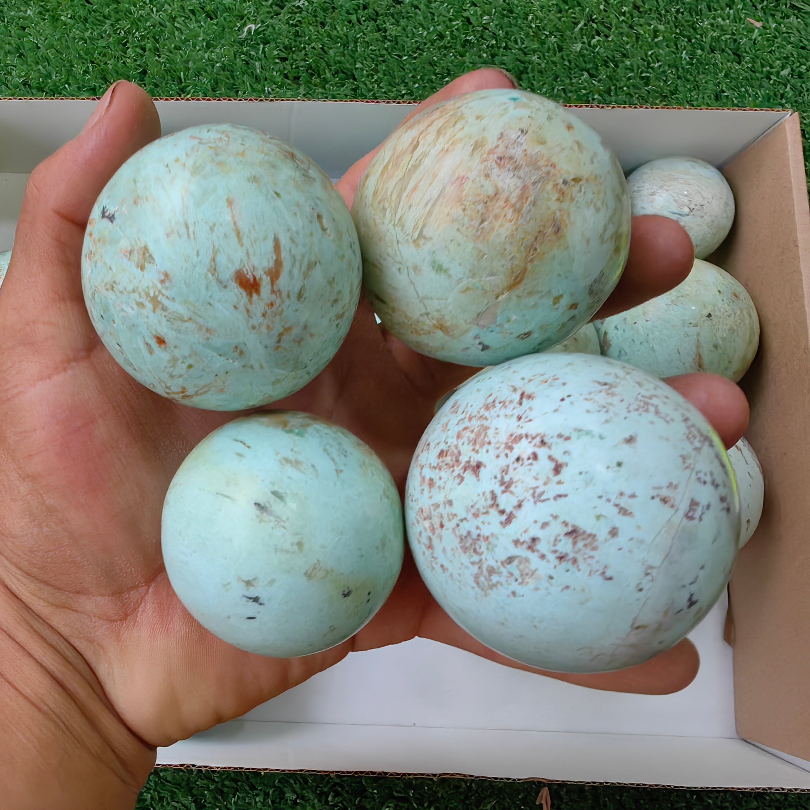 21 pc peruvian turquoise spheres