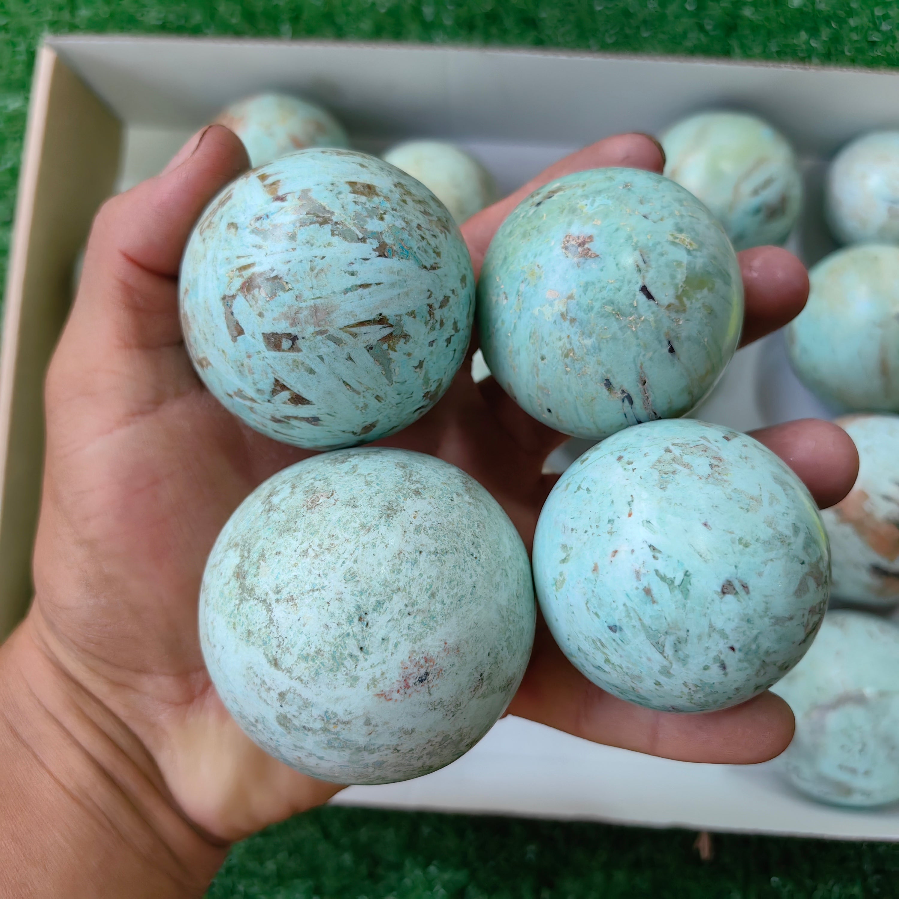 21 pc peruvian turquoise spheres