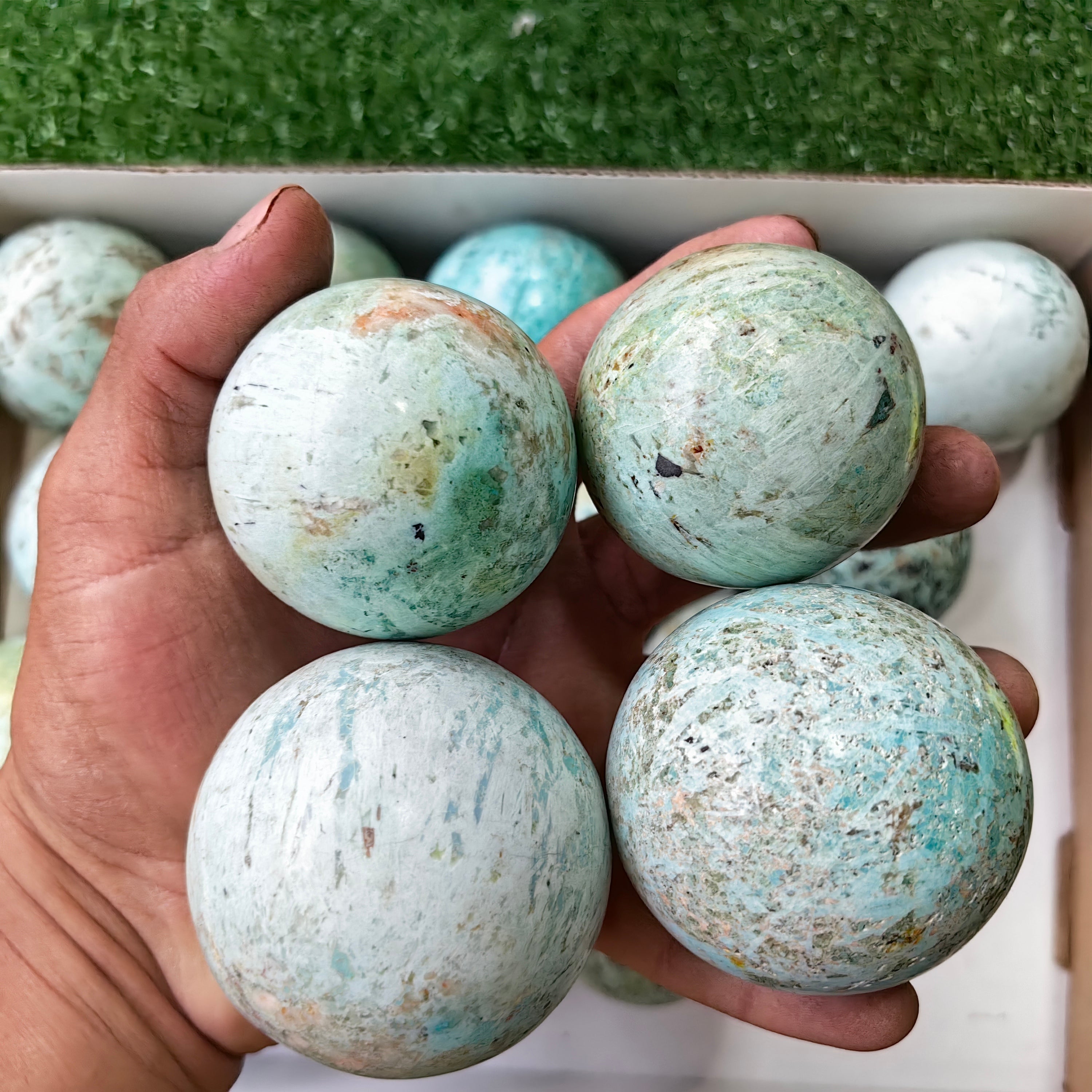 21 pc peruvian turquoise spheres