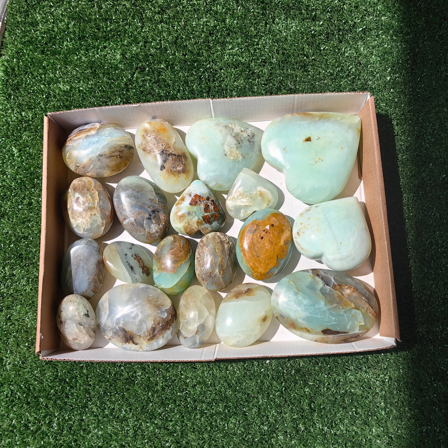 19 pc blue opal palms & hearts
