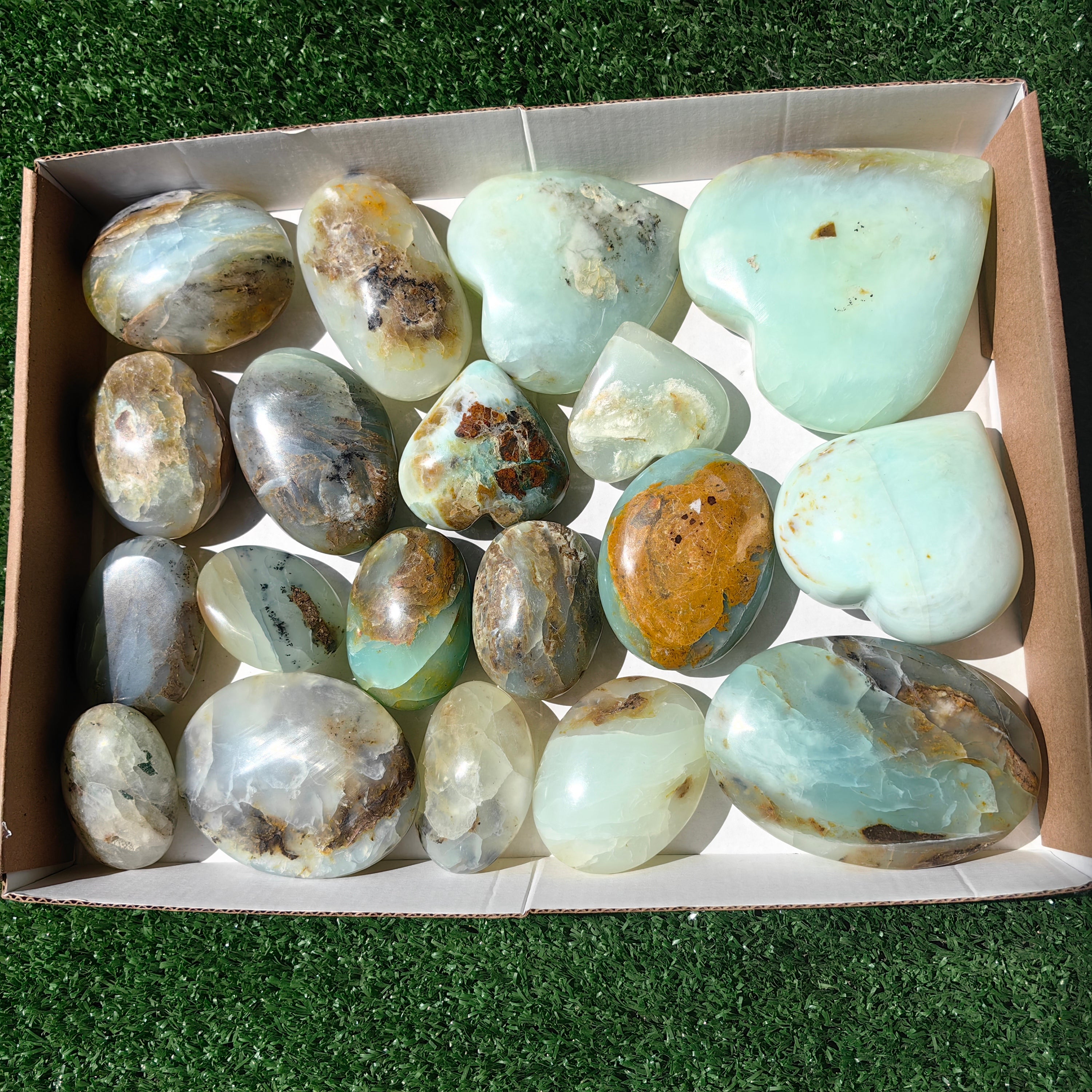 19 pc blue opal palms  & hearts