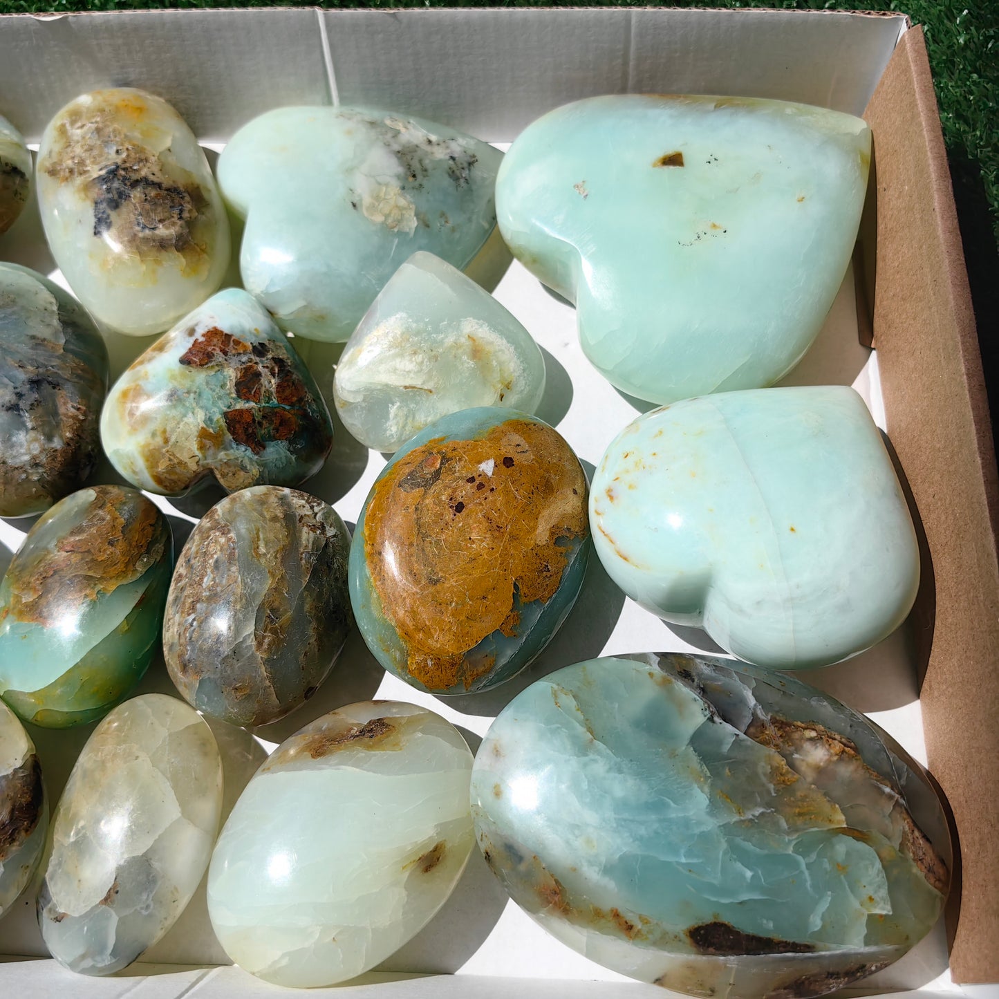 19 pc blue opal palms & hearts