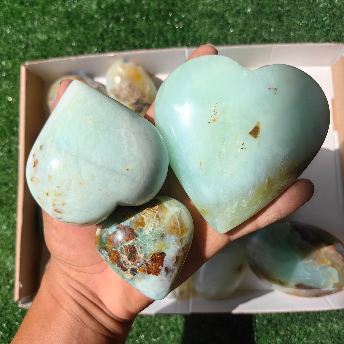 19 pc blue opal palms & hearts