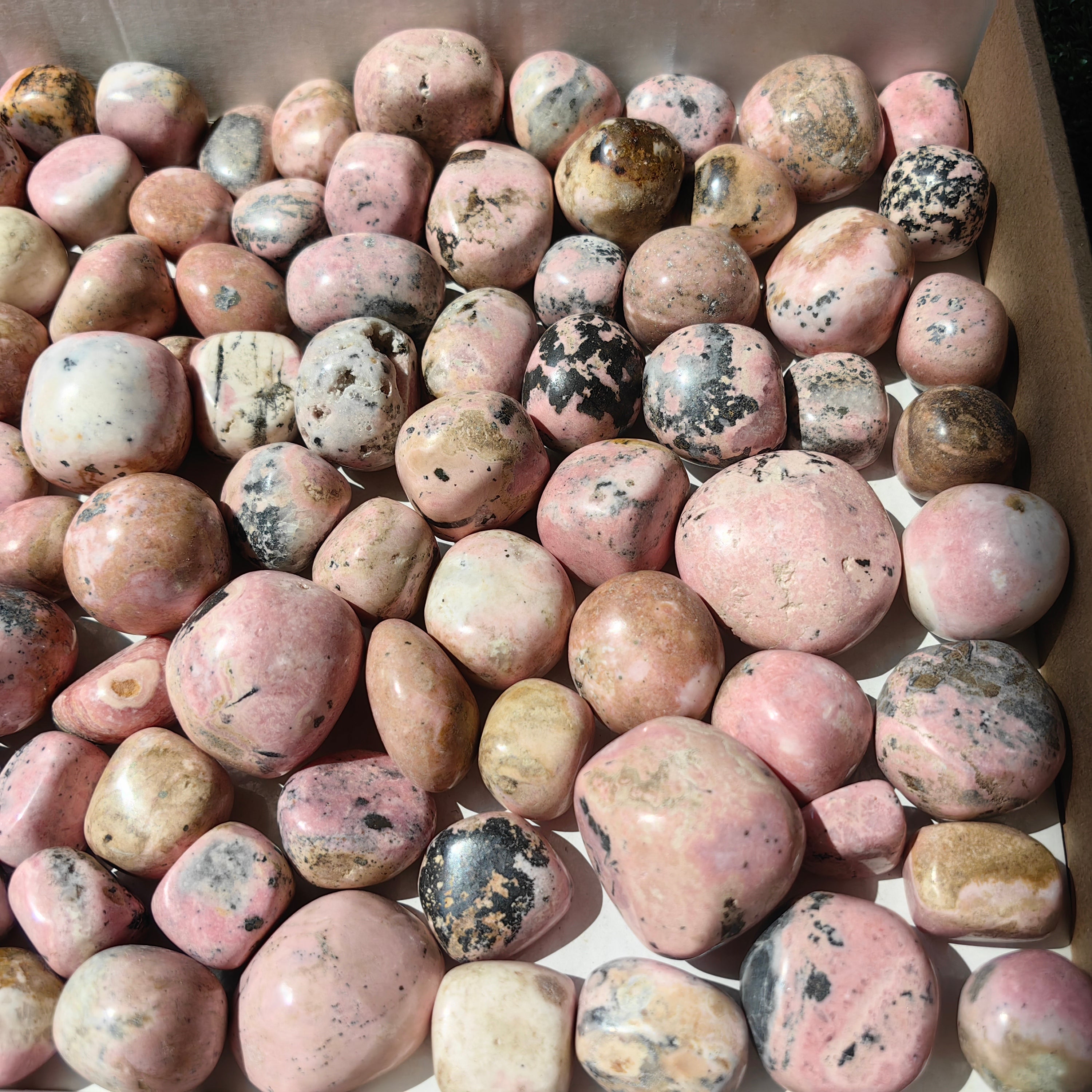 2.7 kg rhodonite tumbled & mangano egg
