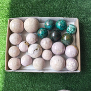 22 pc phosphosiderite & chrysocolla sphere