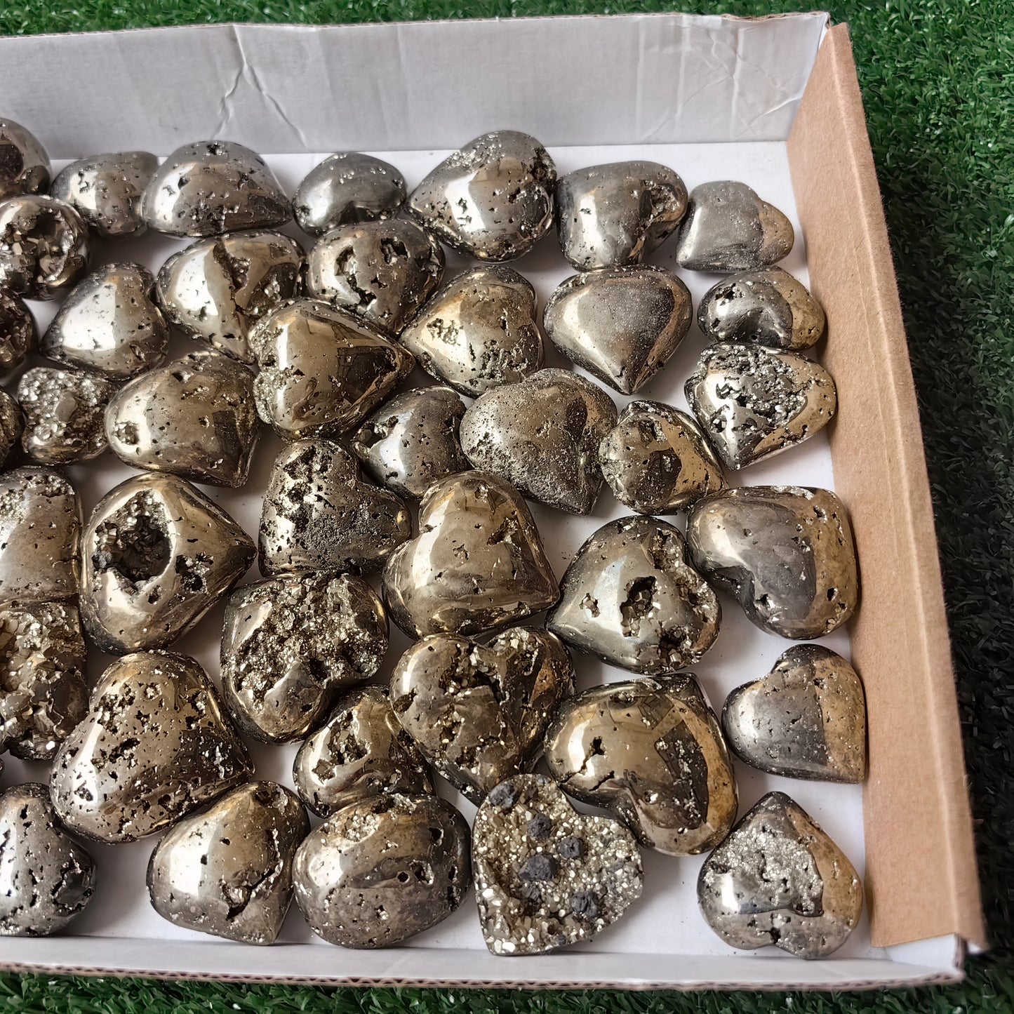 56 pc pyrite spheres & hearts
