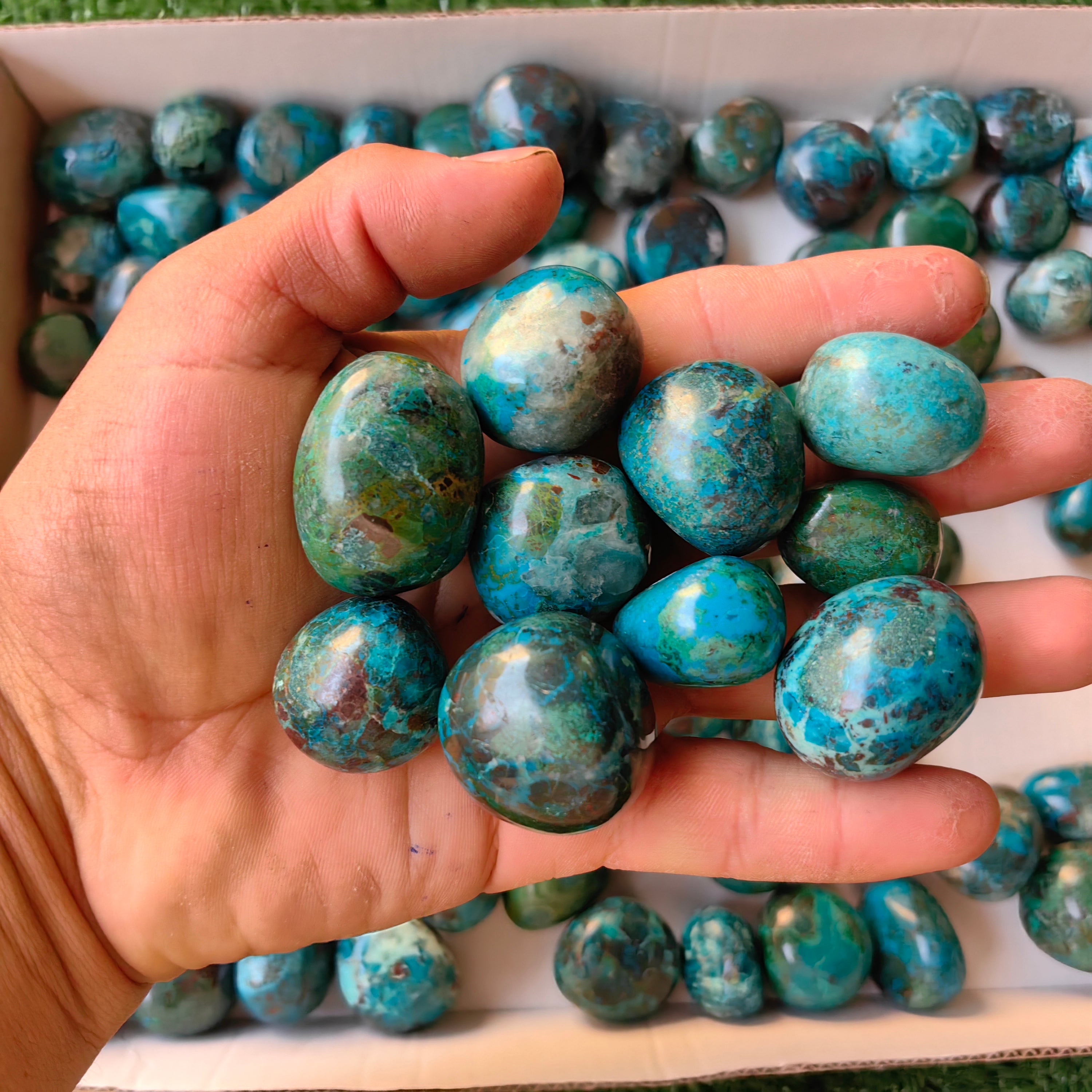 2 kg tumbled chrysocolla