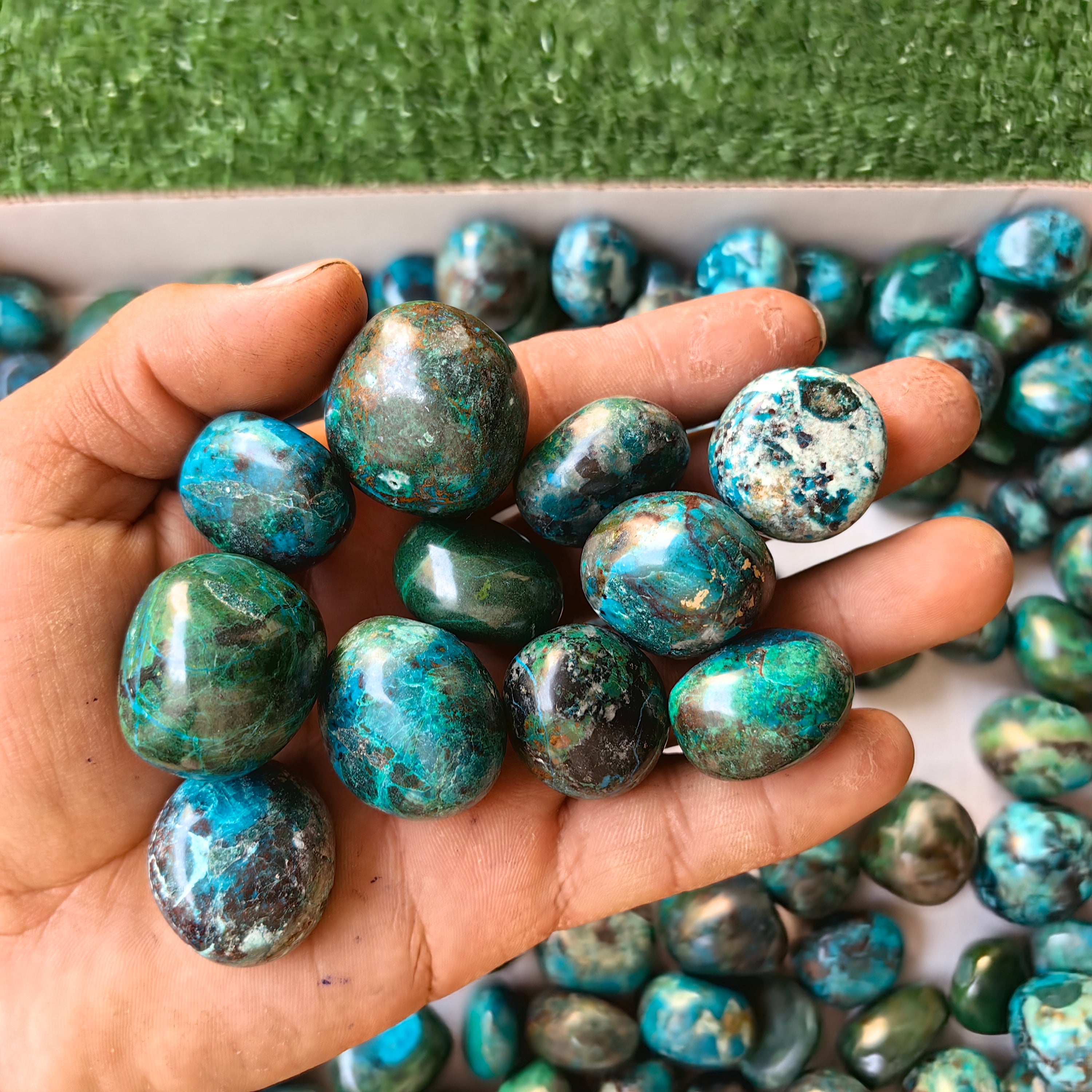 2 kg tumbled chrysocolla