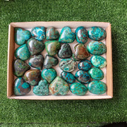 18 pc chrysocolla hearts & palms