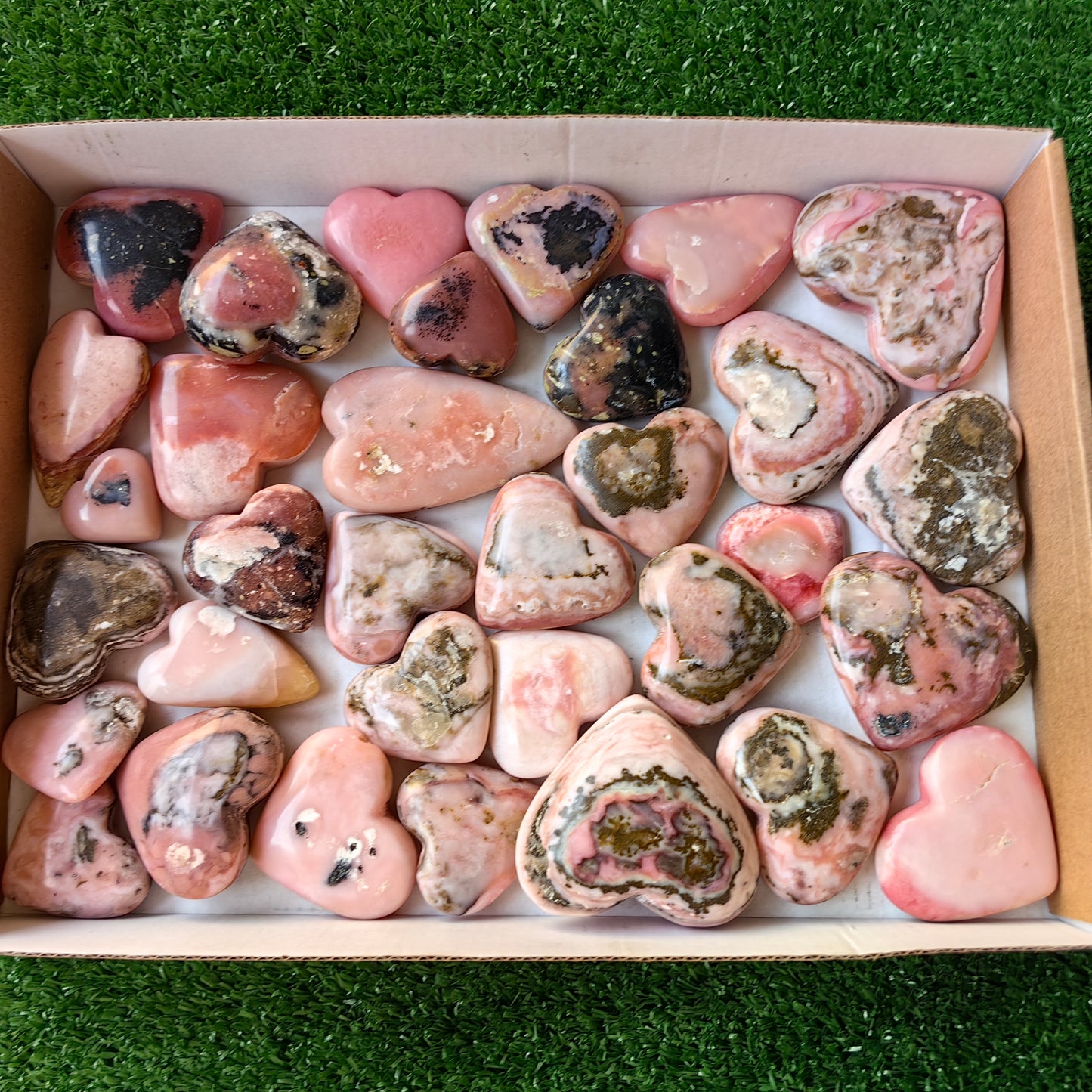 33 pc pink opal hearts