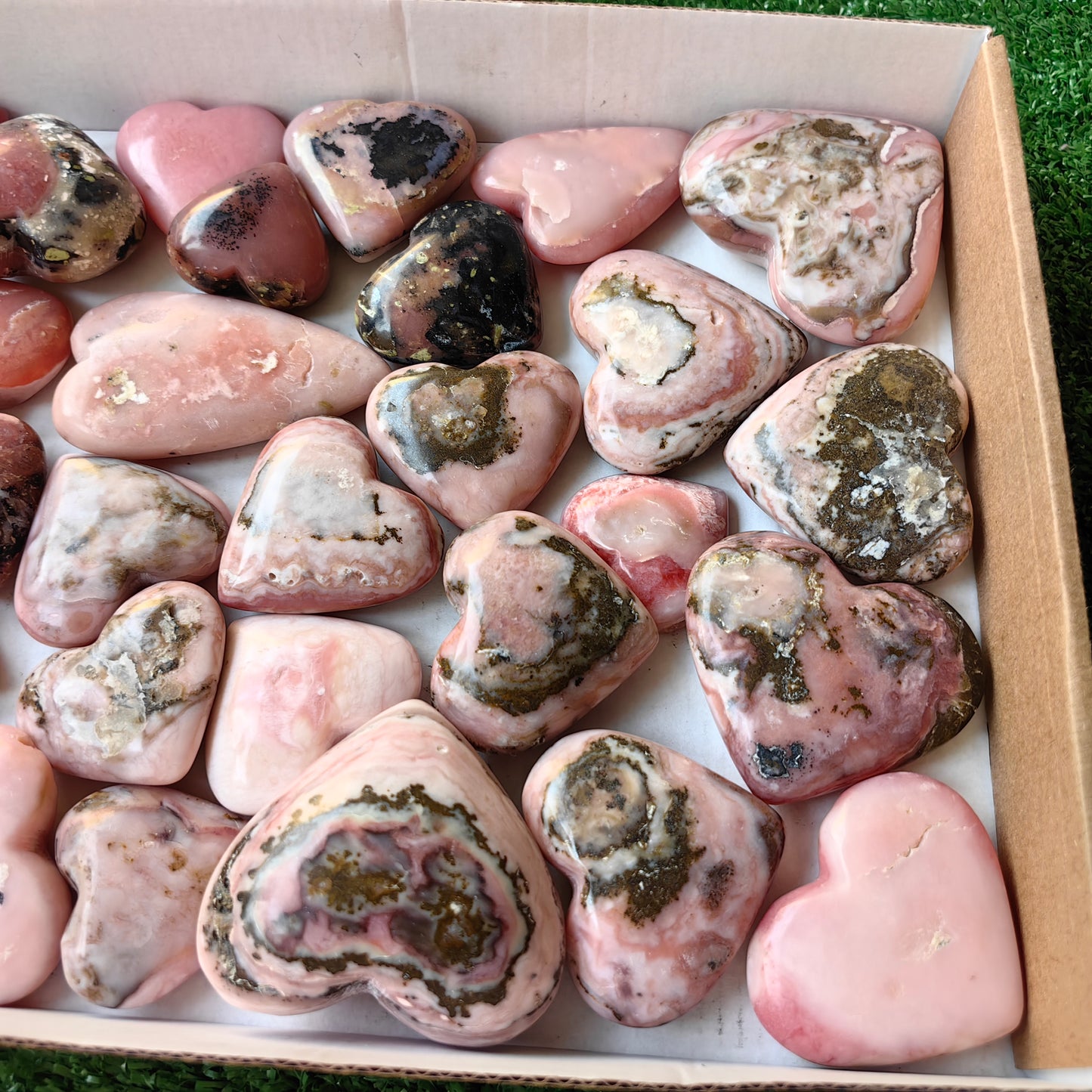 33 pc pink opal hearts